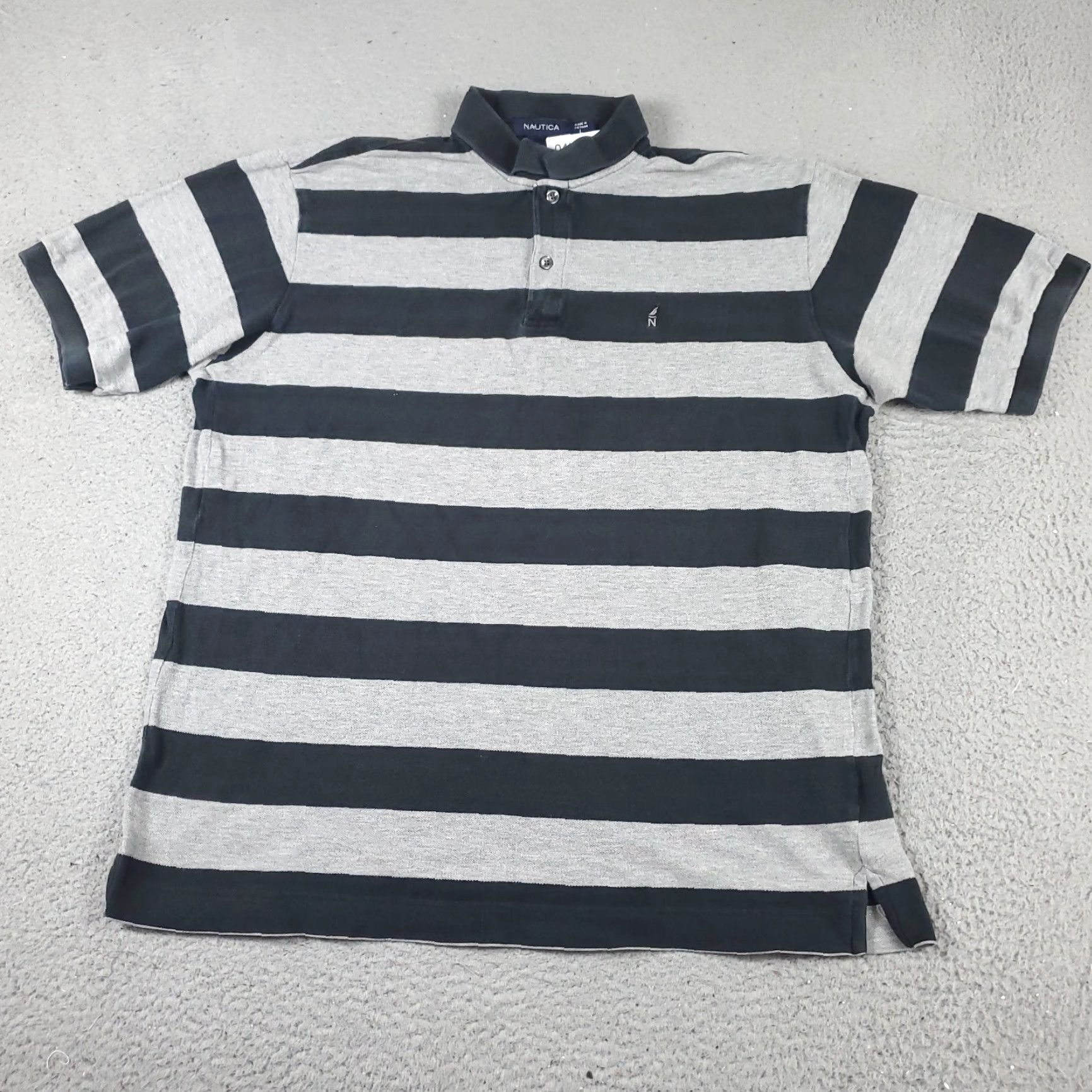 Nautica Nautica Polo Shirt Mens Large Gray Striped Casual Short Sleeve Polo Shirt L Gray Nautica Mens Size US L / EU 52-54 / 3 - 3 Thumbnail