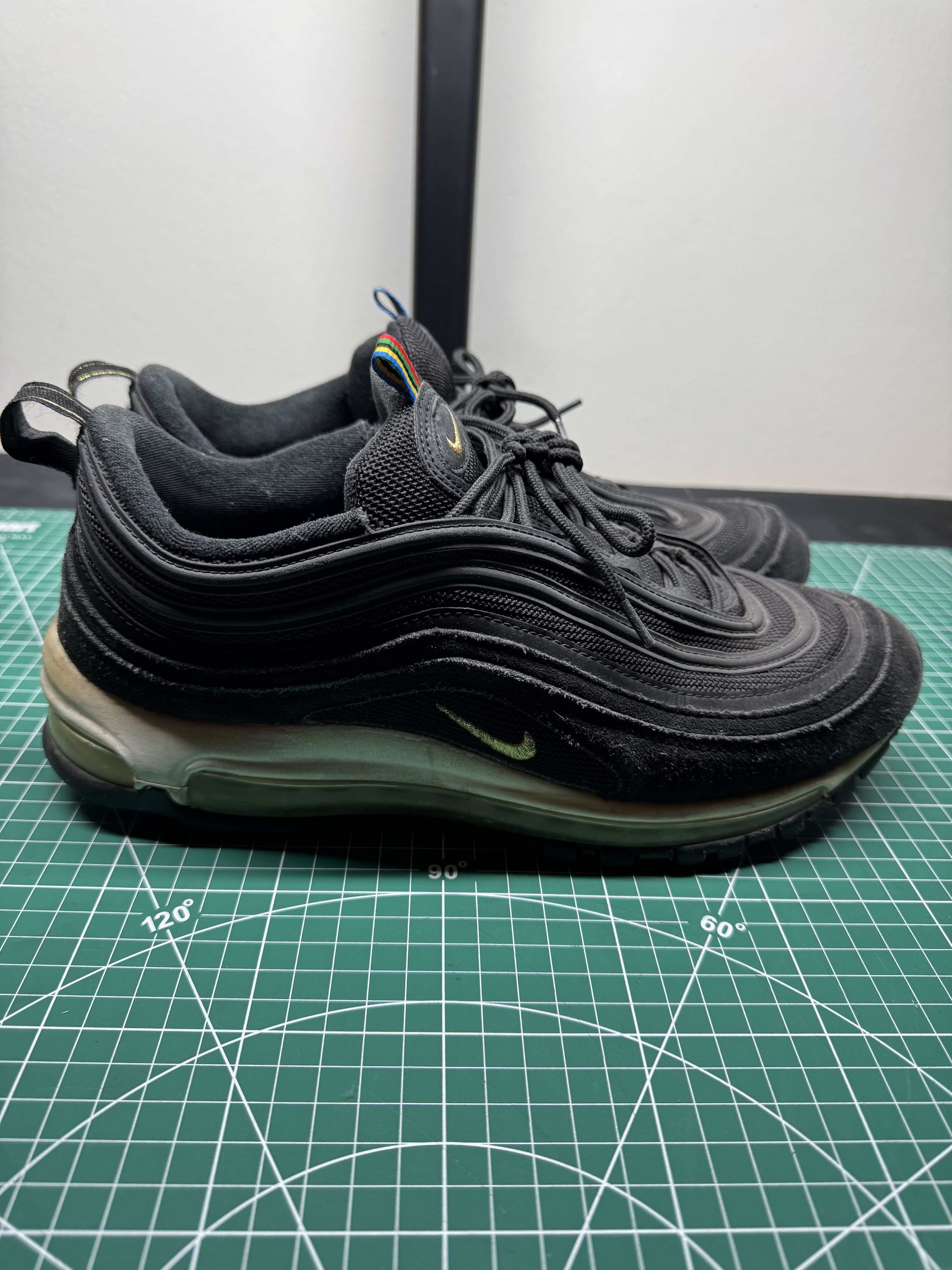 Nike Size 11 - Nike Air Max 97 QS Olympics Rings - Black Size US 11 / EU 44 - 5 Thumbnail