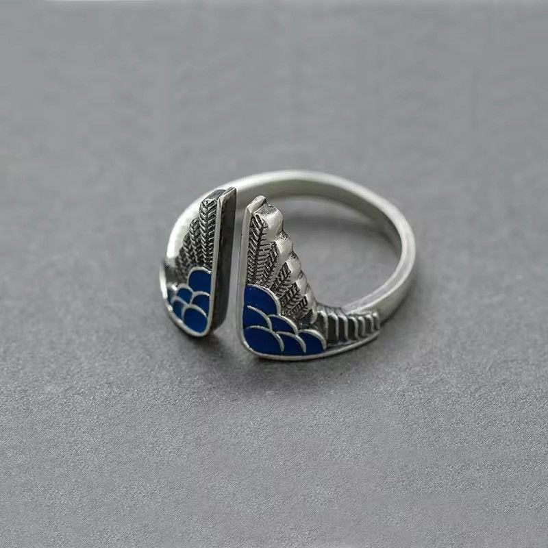 Jewelry Creative Dropper Wings Ring Size ONE SIZE - 2 Thumbnail