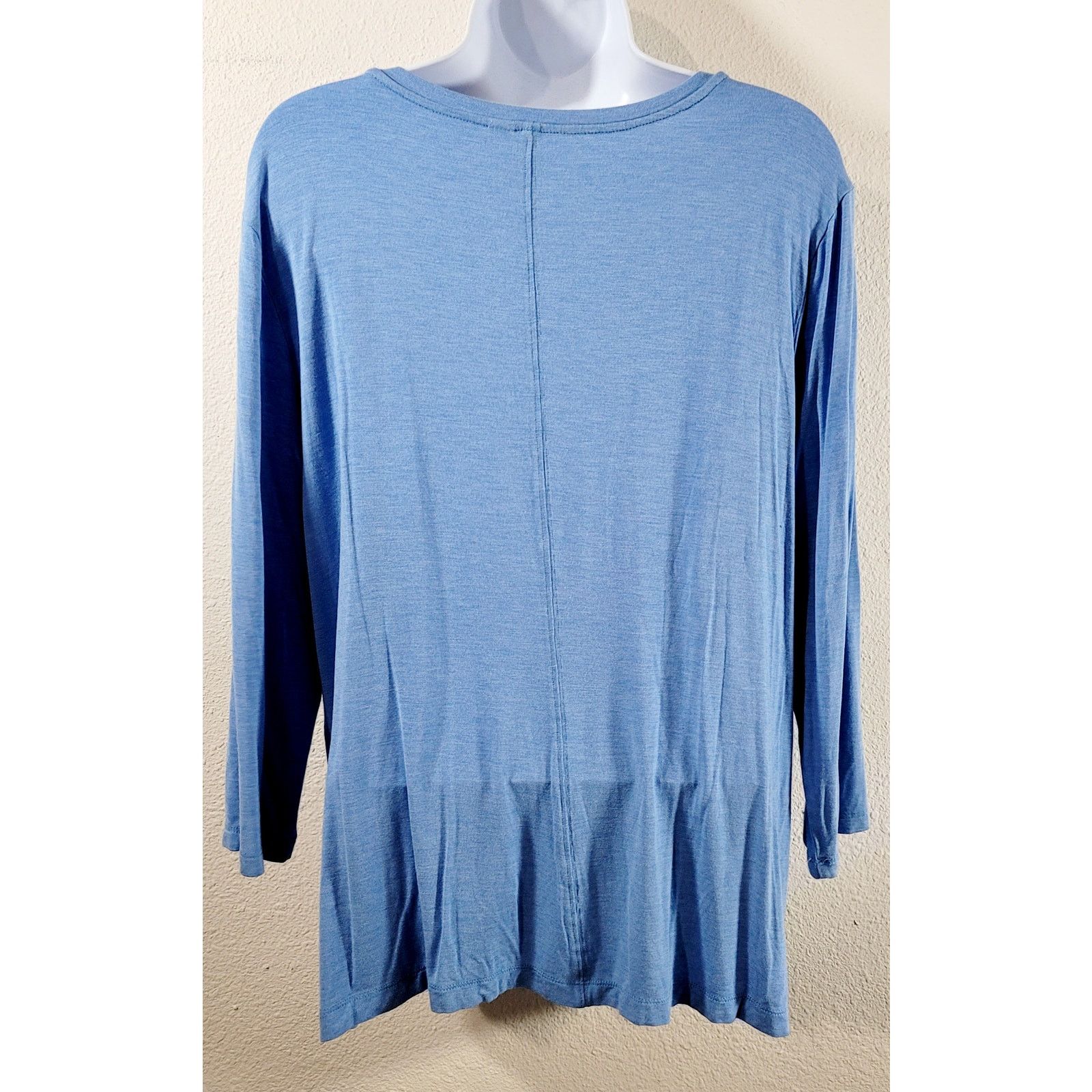 Other Cato Blue Heathered Round Neck Top XL Lightweight Soft Size XL / US 12-14 / IT 48-50 - 2 Thumbnail