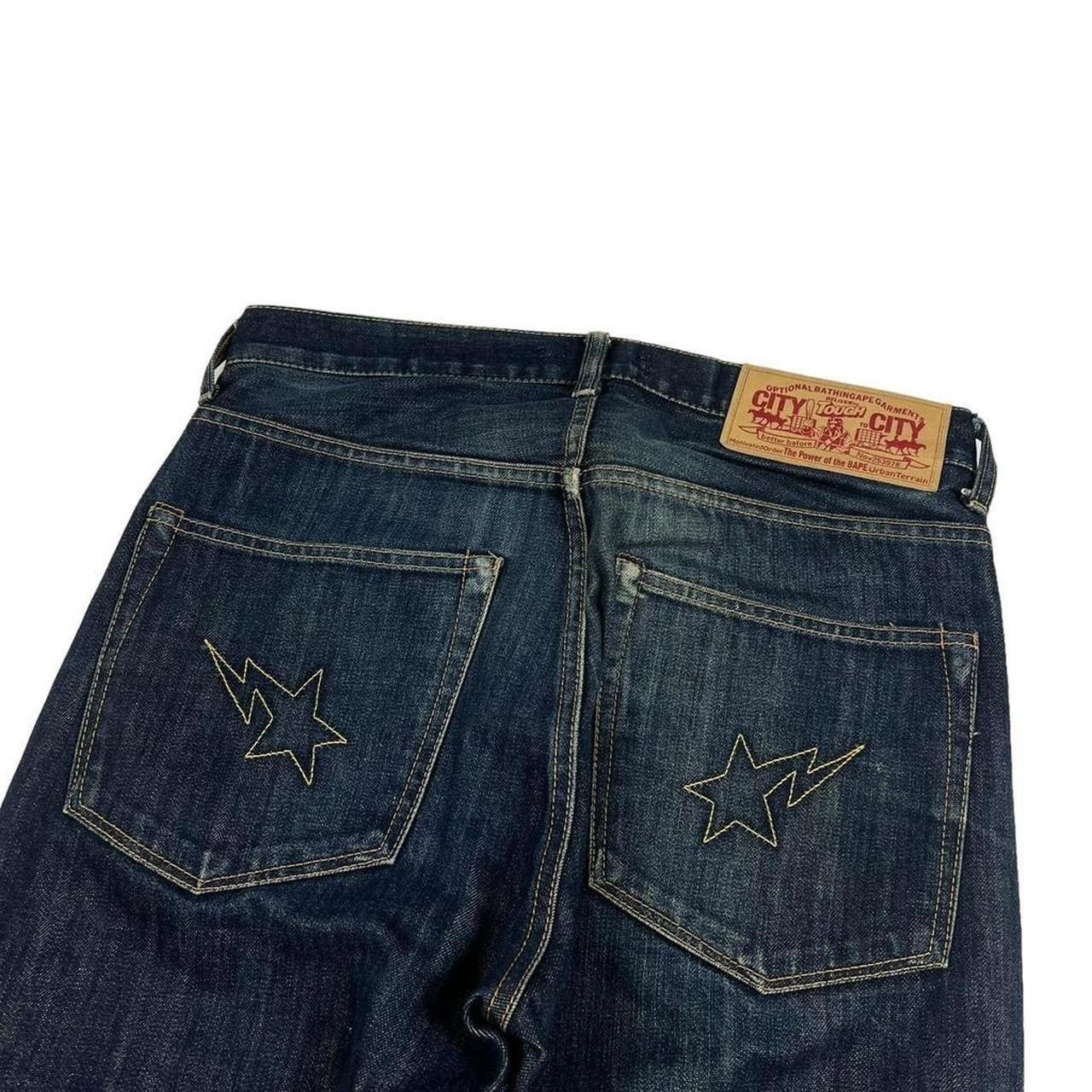 Bape Vintage Bape Embroidered Star Denim Jeans - Waist: 31” Size US 31 - 3 Thumbnail