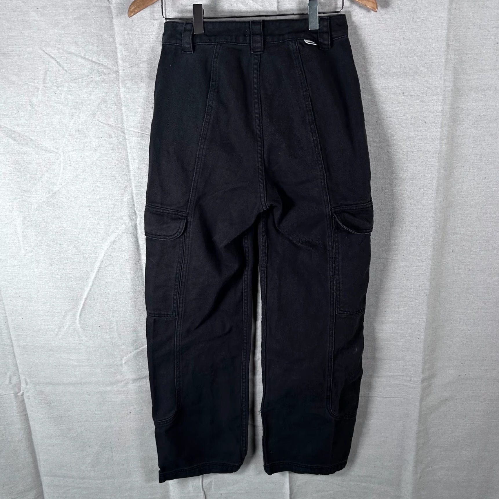 Billabong Billabong Cargo Pants Denim Black Straight Leg High Rise 24 Womens Utility Pockets 6 Pocket Size 42" / US 20 - 4 Thumbnail