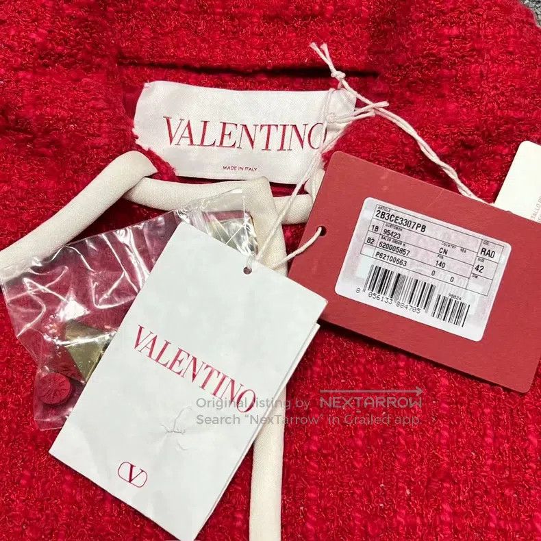 Valentino Valentino Red tweed jacket jacket Size S / US 4 / IT 40 - 3 Thumbnail