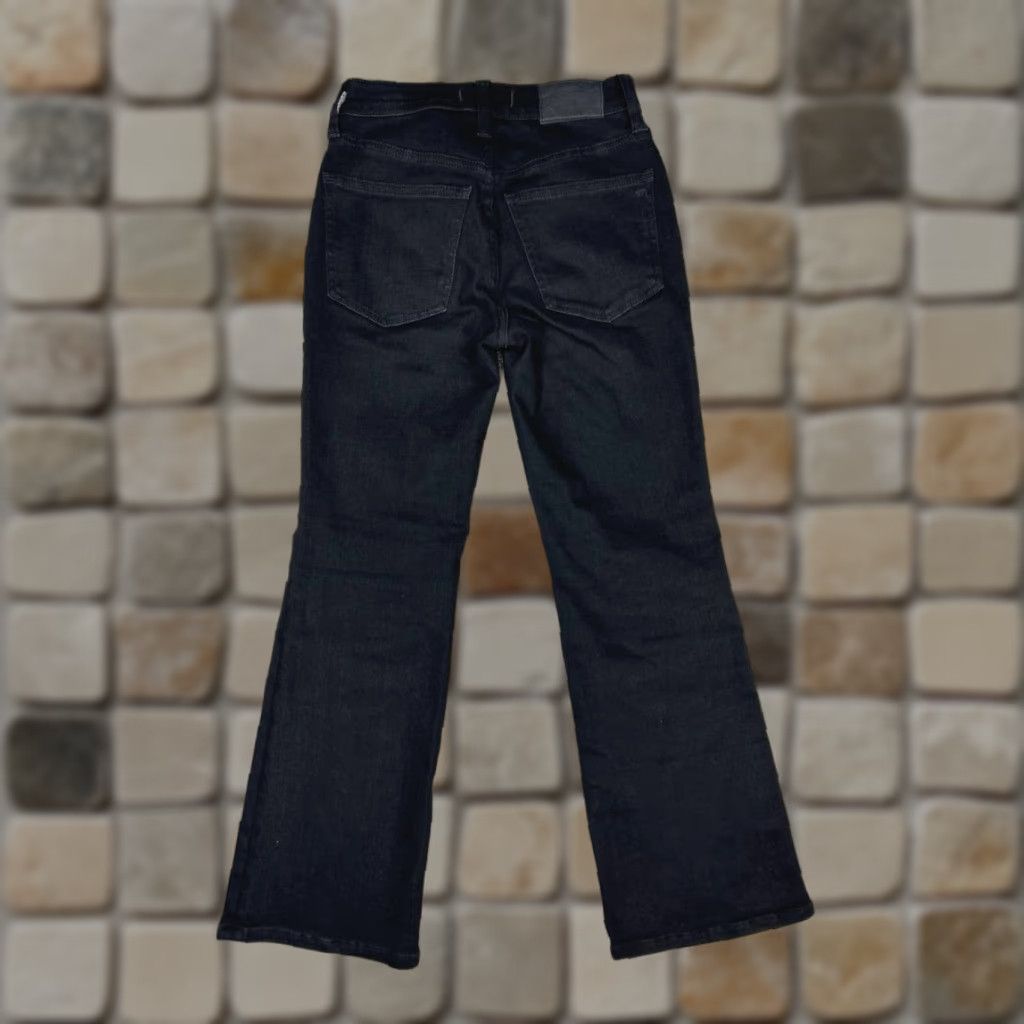 Madewell Madewell Mid Rise Kick Out Jeans Womens 24 Petite Black Denim Stretch Crop 24x25 Size 42" / US 20 - 1 Thumbnail