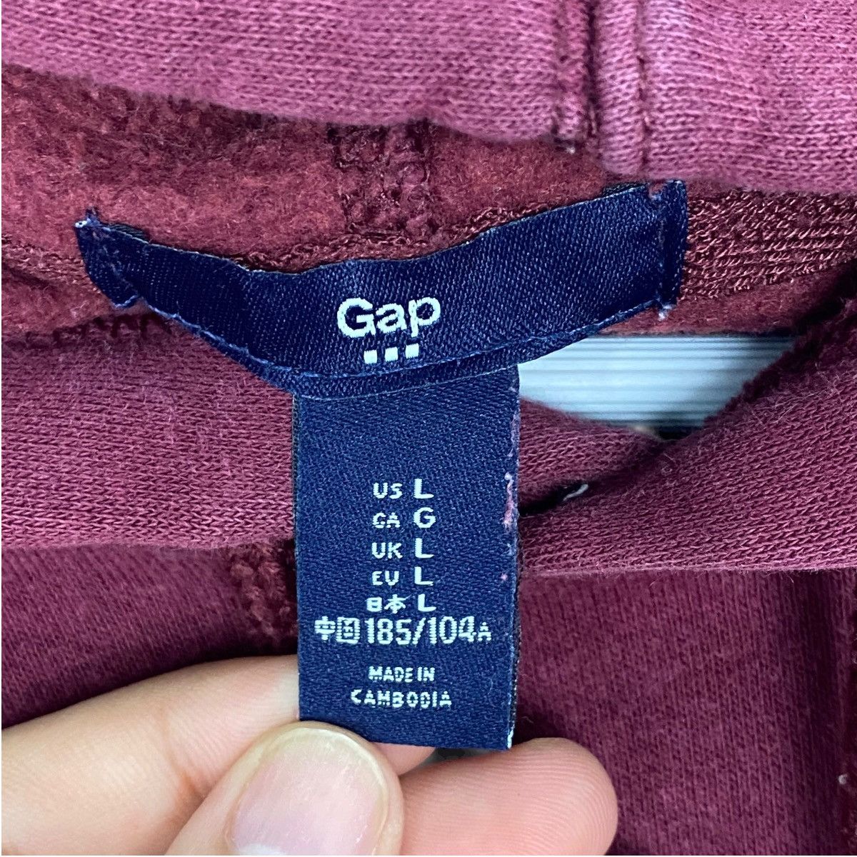 Vintage Vintage Gap Hoodie Big Logo Sweater Maroon Pullover Size L Size US L / EU 52-54 / 3 - 5 Thumbnail