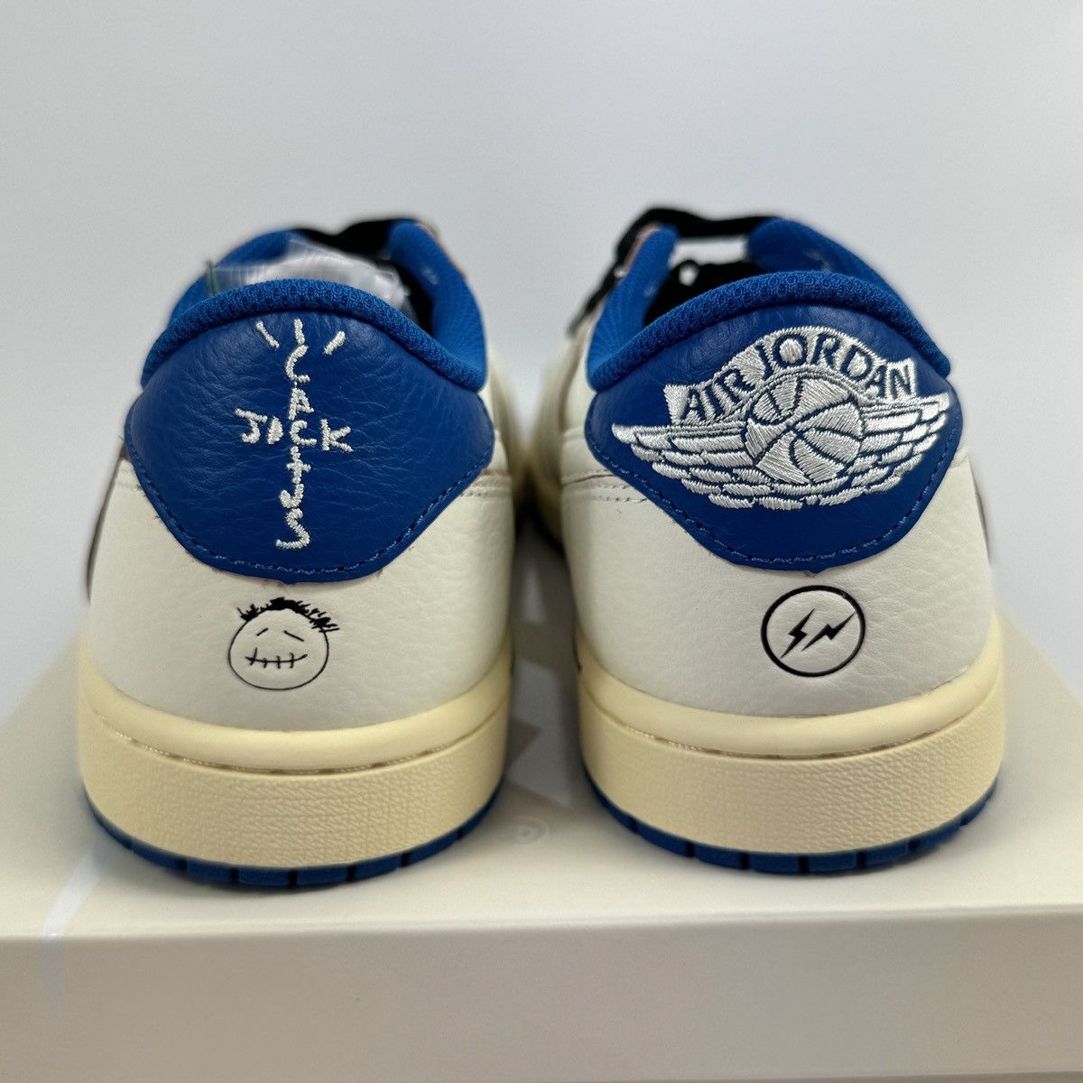 Fragment Design × Nike × Travis Scott JORDAN 1 RETRO LOW OG SP SAIL MILITARY BLUE SNEAKERS Size US 8 / EU 41 - 6 Thumbnail