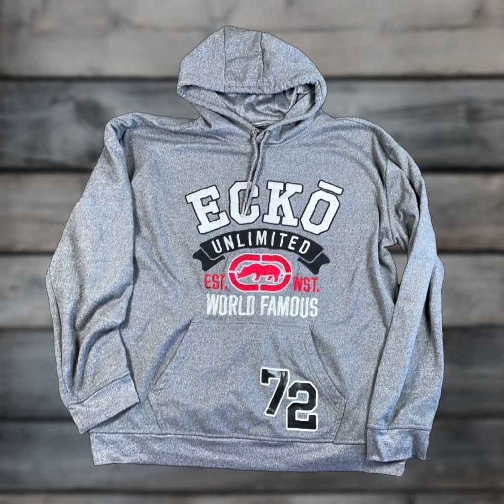 Ecko Unltd. VINTAGE Ecko Unltd. Fleece Embroidered Hoodie Adult 2XL Gray Sweatshirt Heavyweight Y2K Size US XXL / EU 58 / 5 - 1 Thumbnail