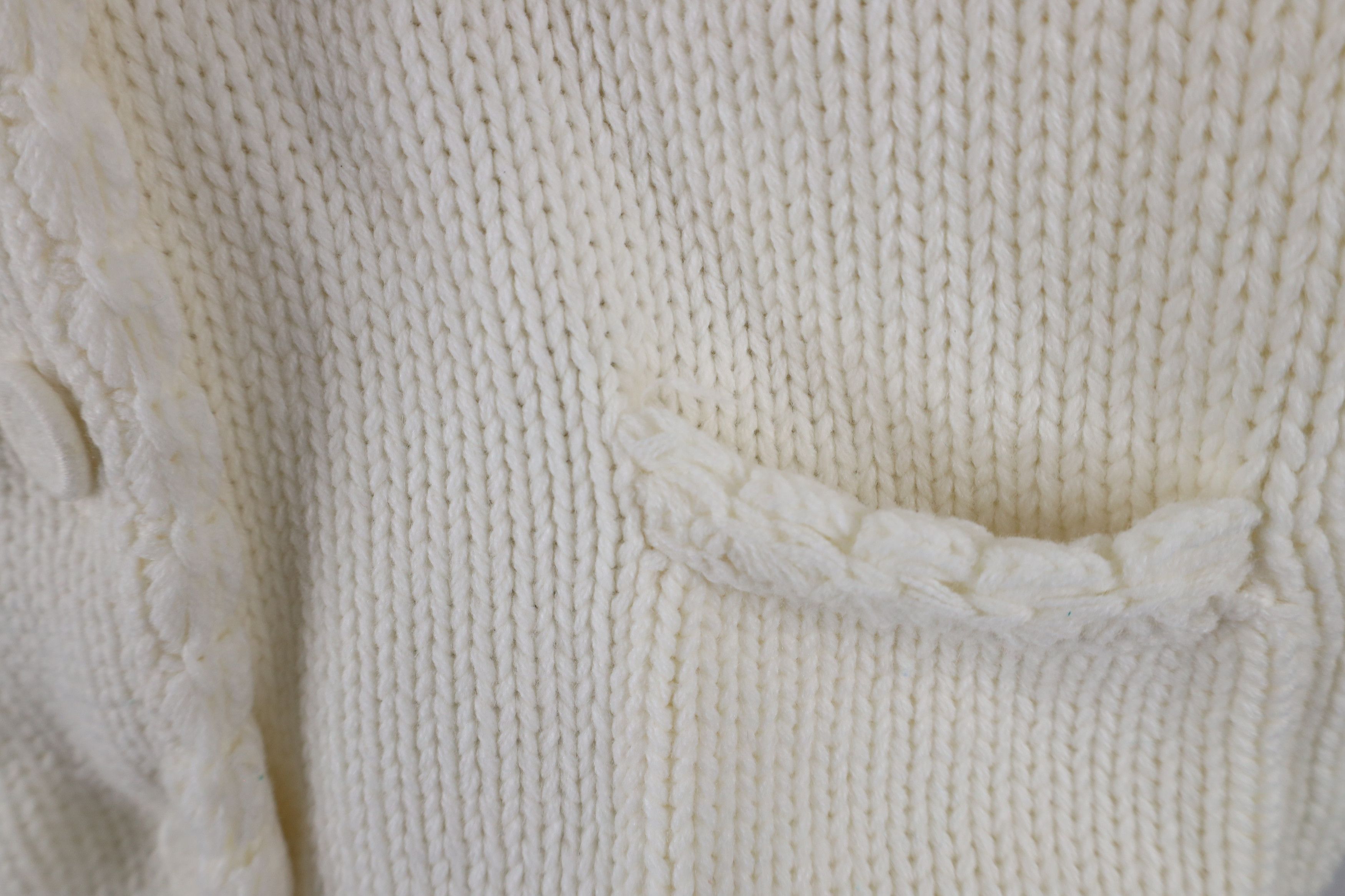 Vintage Vintage 70s Ribbed Cable Knit Cardigan Sweater White Japan Size S / US 4 / IT 40 - 8 Thumbnail