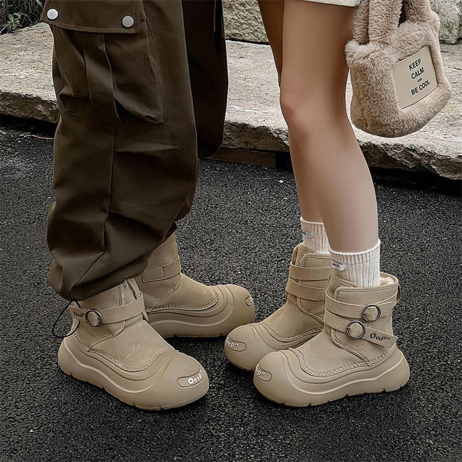 Japanese Brand Thick-Sole Height-Boost Snow Boots | Fleece-Lined Boots Size US 9 / EU 42 - 1 Thumbnail