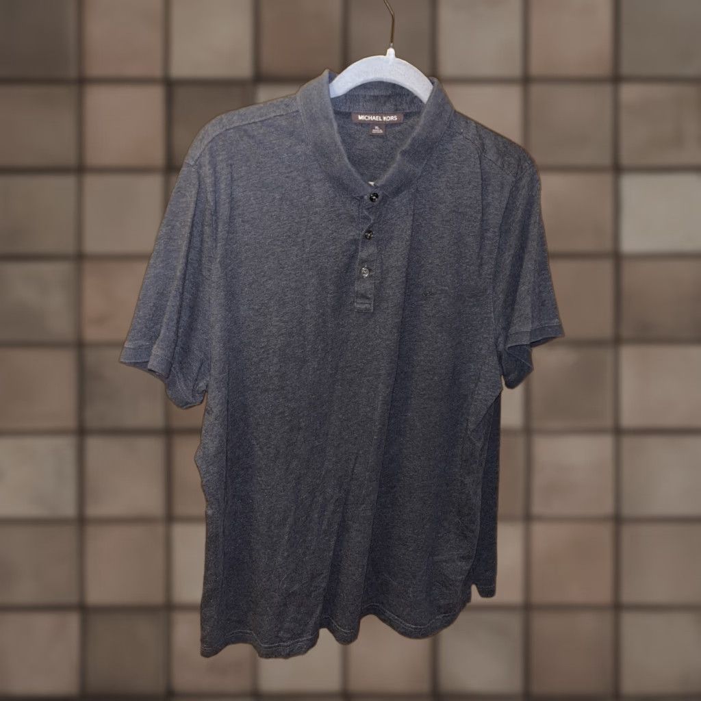 Michael Kors Mens Michael Kors Polo Shirt XL Black Cotton Casual Golf Travel Summer 2010s Size US XL / EU 56 / 4 - 1 Thumbnail