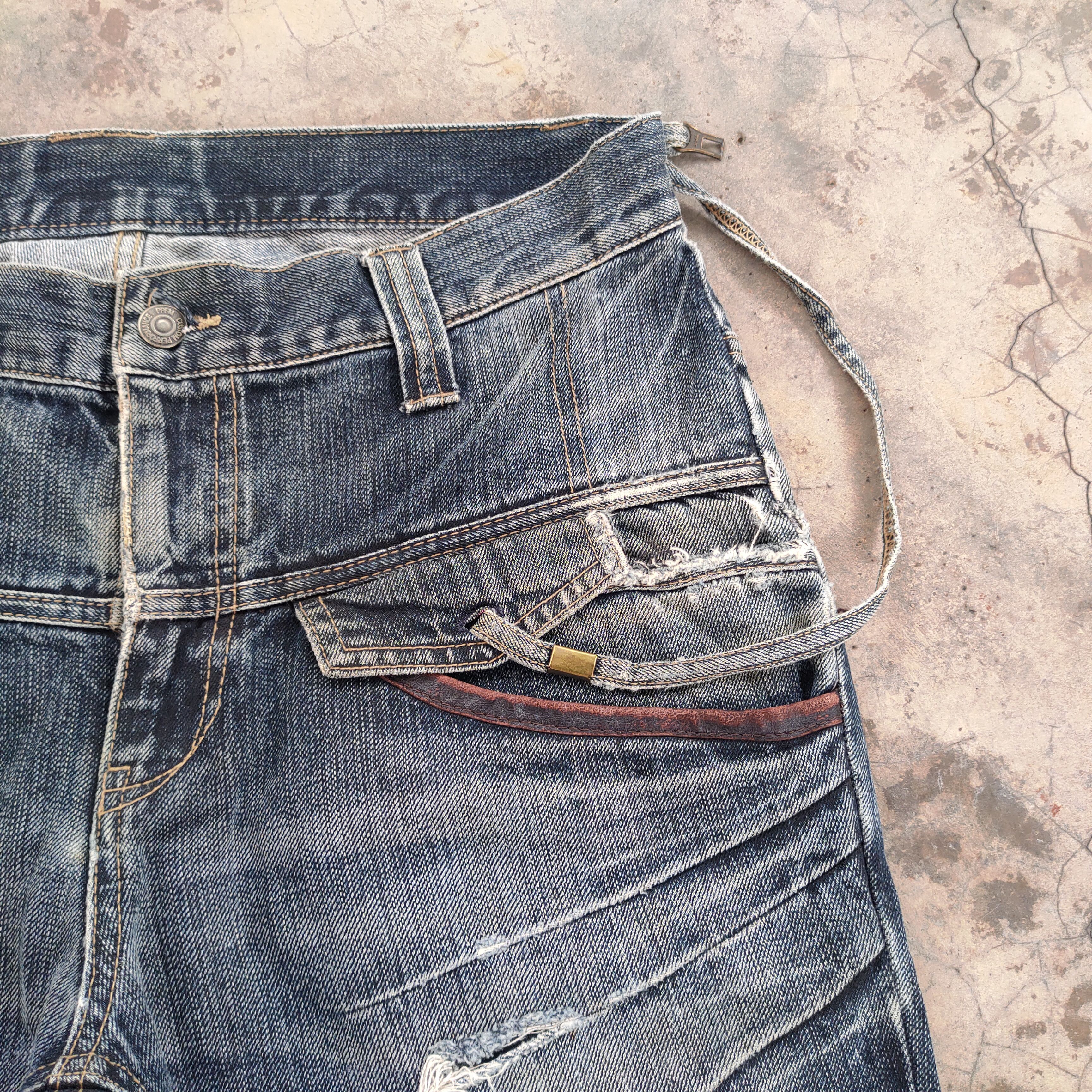 PPFM VINTAGE PPFM FADED RIPPED BONDAGE DENIM JEANS PANTS Size US 33 - 7 Thumbnail