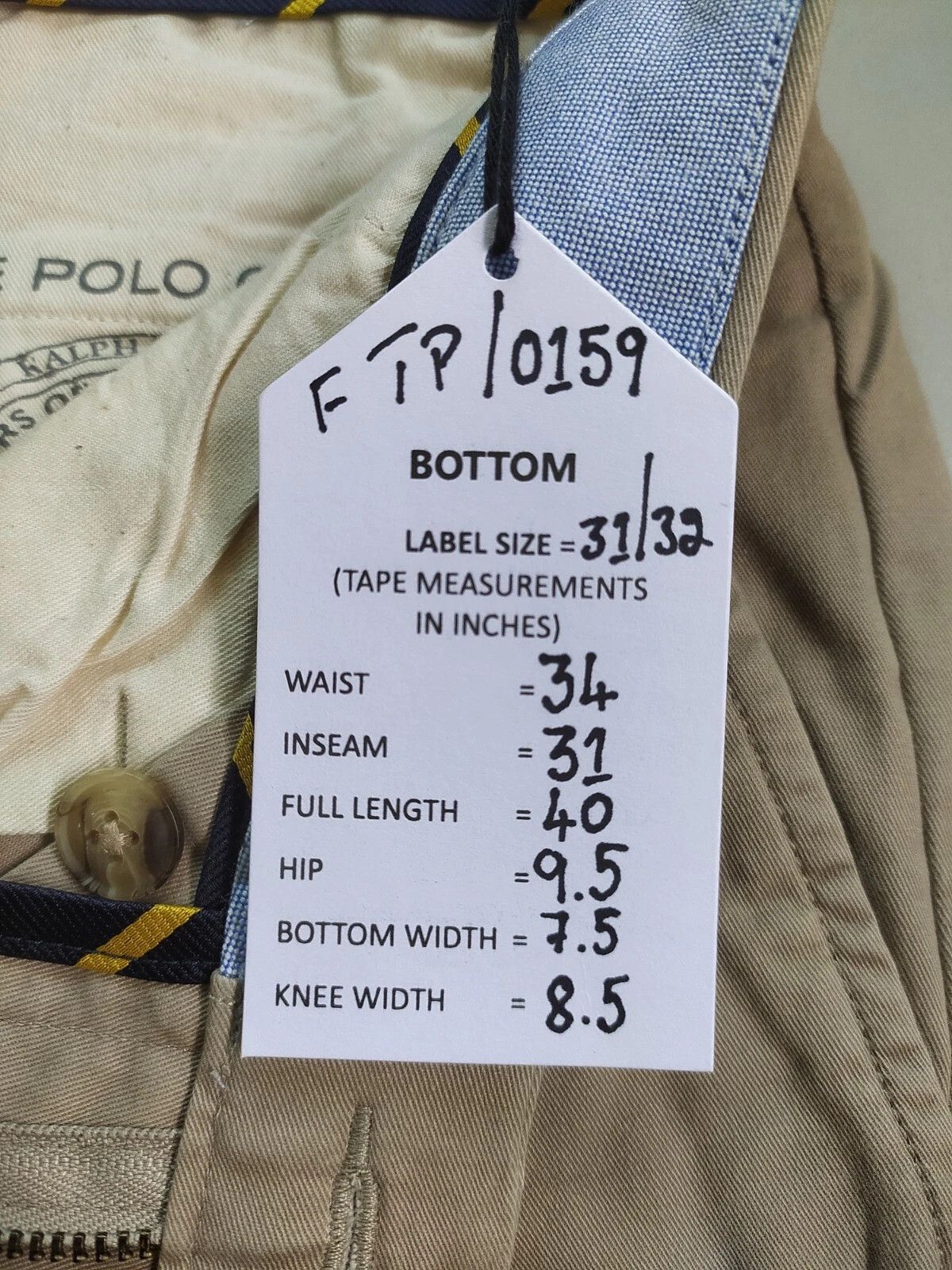 Polo Ralph Lauren Polo Ralph Lauren Stretch Straight Fit Chino Pant FTP 0159 Size US 31 - 6 Thumbnail