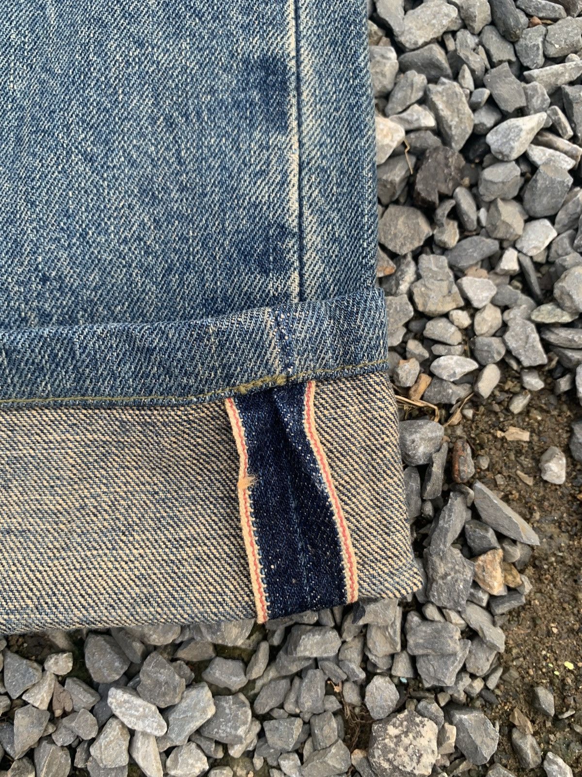 Kapital VINTAGE EDWIN 505X SELVEDGE BAGGY RUSTY DISTRESSED DENIM Size US 31 - 11 Thumbnail