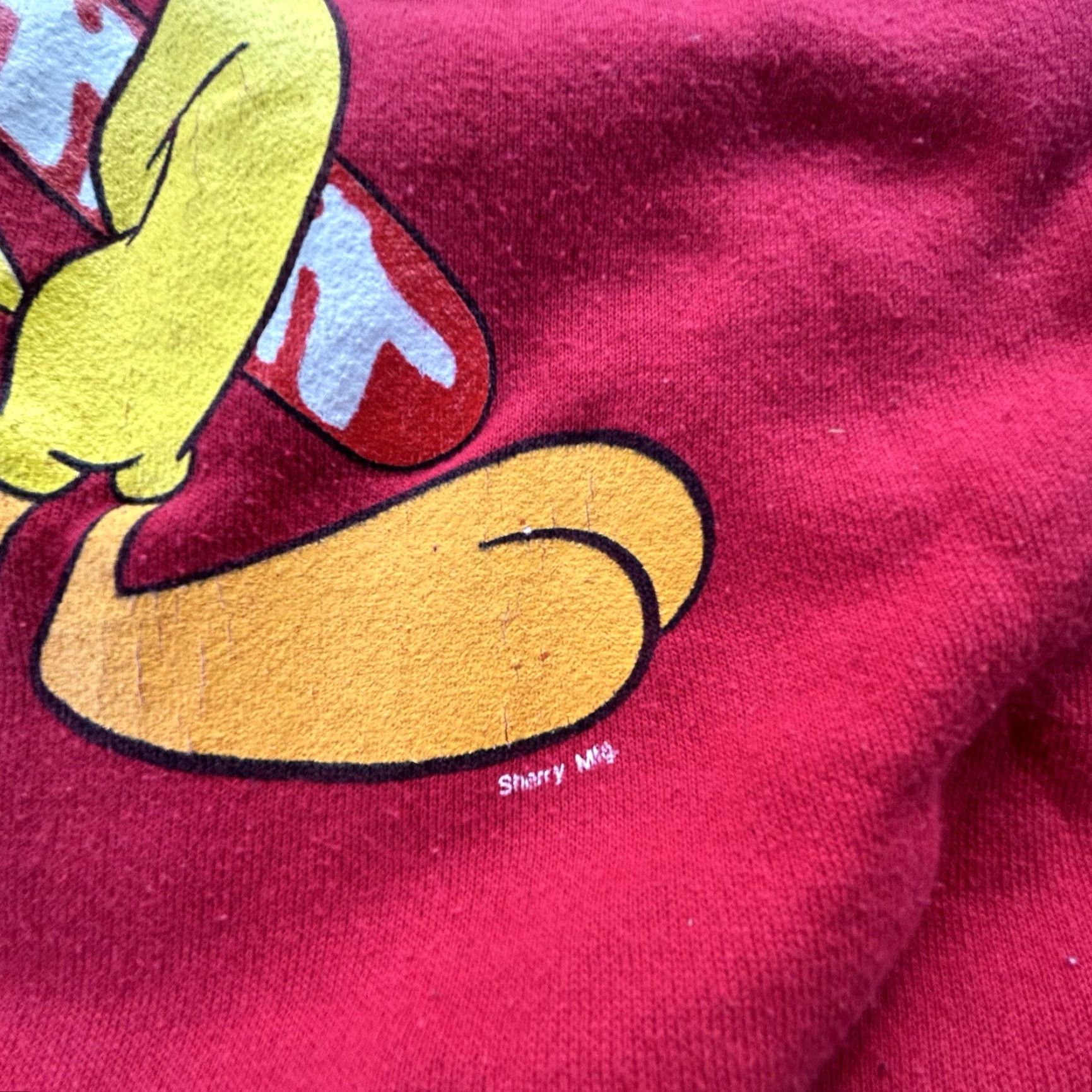 Tultex VTG Tultex Sweatshirt Shirt Adult XL Red Tweety Bird Looney Tunes Logo Pullover Crew Neck Long Sleeve Winter Fall Spring Women Mens Girls Boys Size XL / US 12-14 / IT 48-50 - 4 Thumbnail