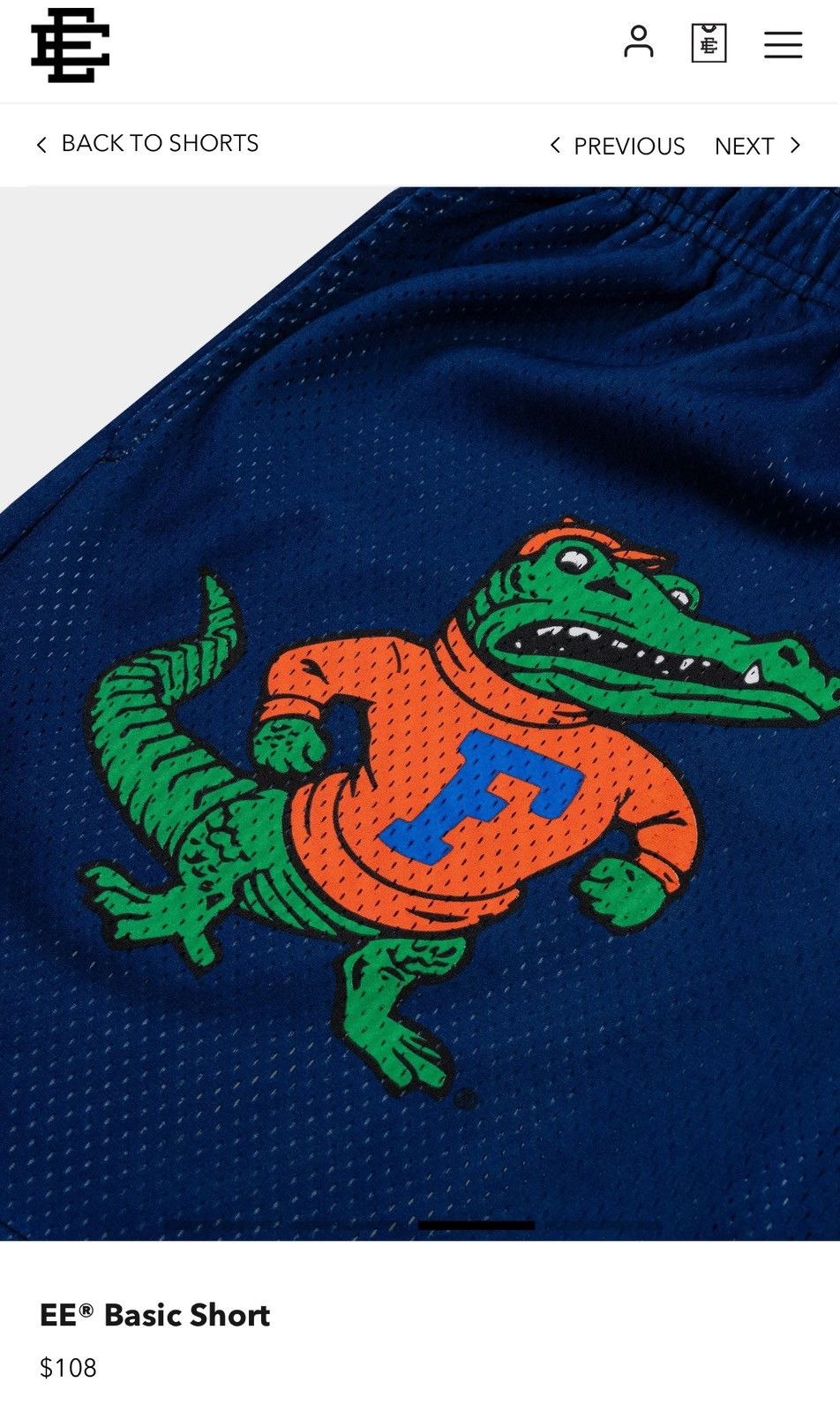 Eric Emanuel × NCAA Eric Emanuel University Of Florida Basic Shorts Large Size US 34 / EU 50 - 9 Thumbnail