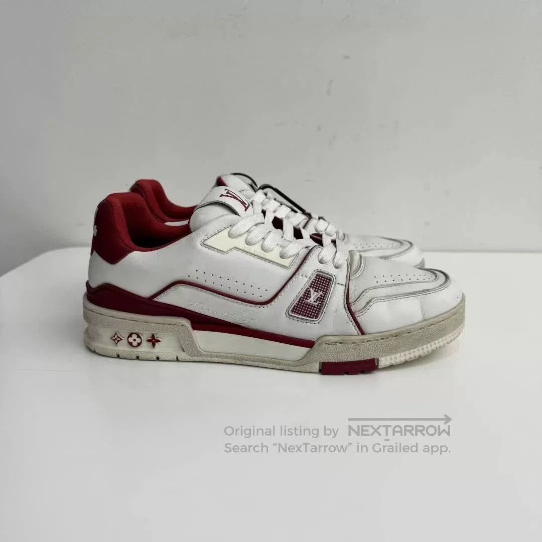 Louis Vuitton LV Trainer Red White Size 40.5. Size US 7.5 / EU 40-41 - 3 Thumbnail