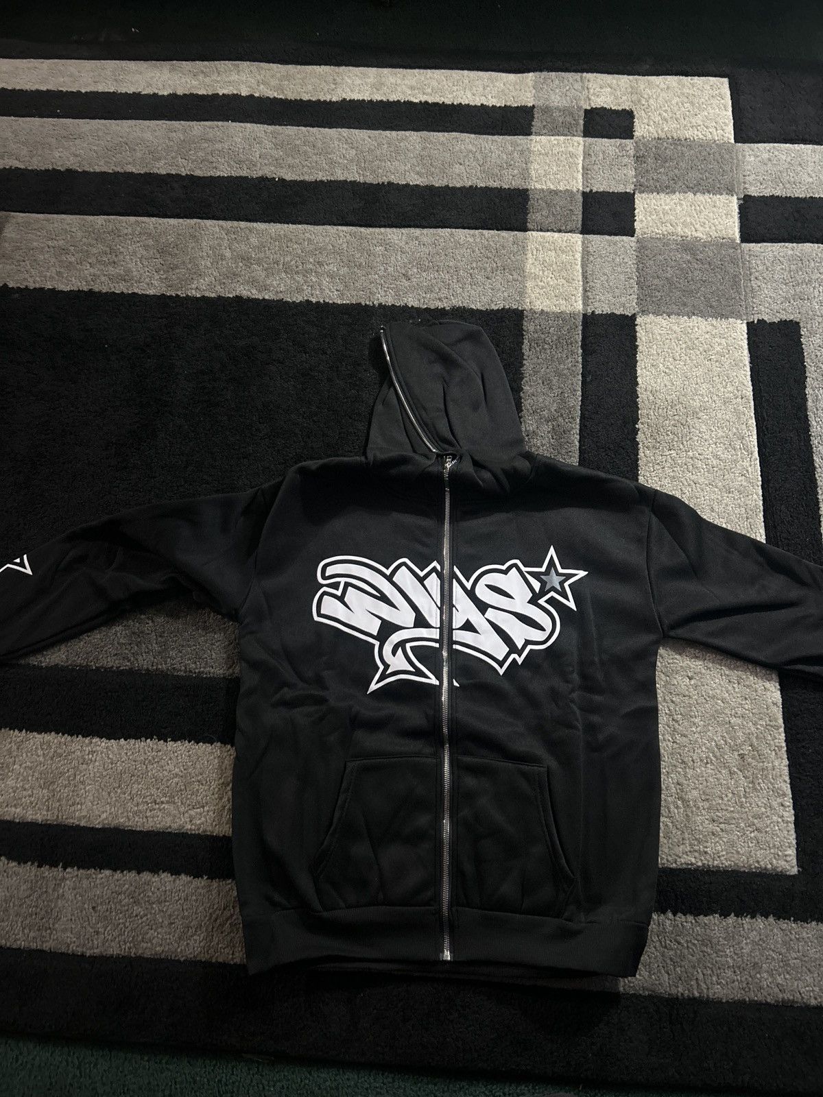 Vintage Black Y2K hoodie Size US L / EU 52-54 / 3 - 2 Thumbnail