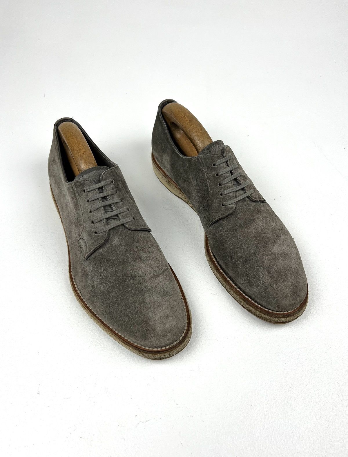 Prada PRADA Derby Suede Chukka Shoes Lace Up Vintage Beige Men’s Size US 9 / EU 42 - 2 Thumbnail