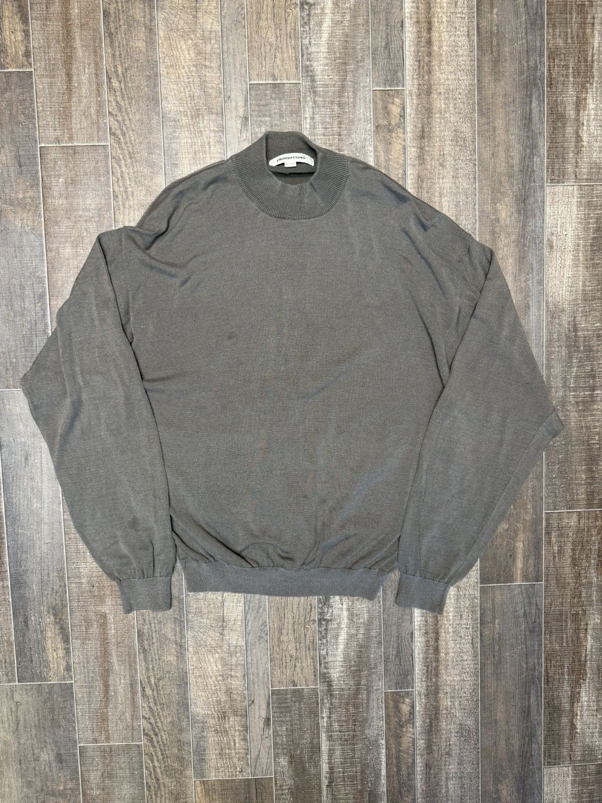 Pronto Uomo Preppy Pronto Uomo Olive Silk Blend Turtle Neck Sweater Size XL / US 12-14 / IT 48-50 - 1 Thumbnail