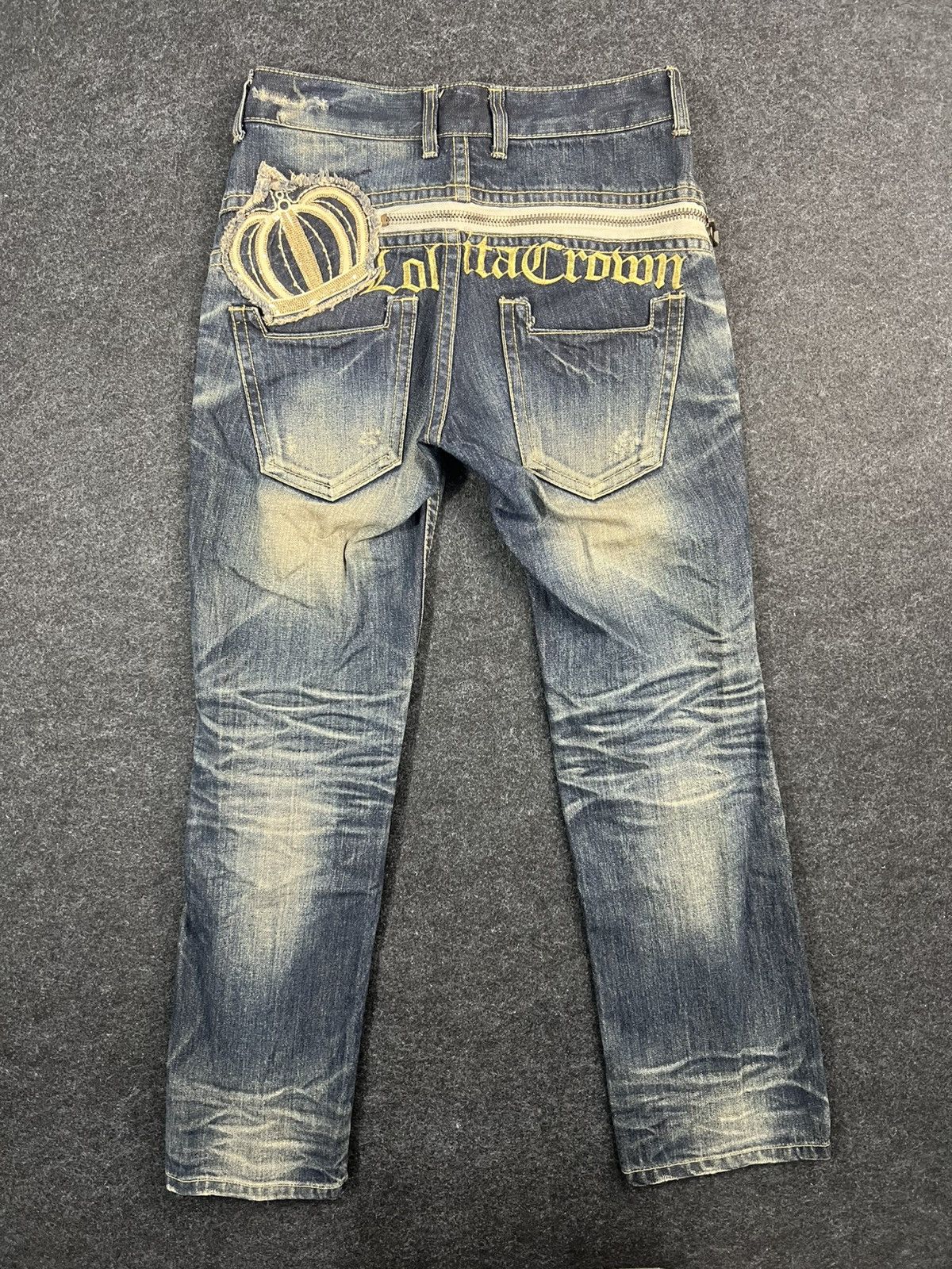 Tornado Mart Lolita Royal Crown Distressed Fade Whiskered Flare Size US 30 / EU 46 - 1 Thumbnail