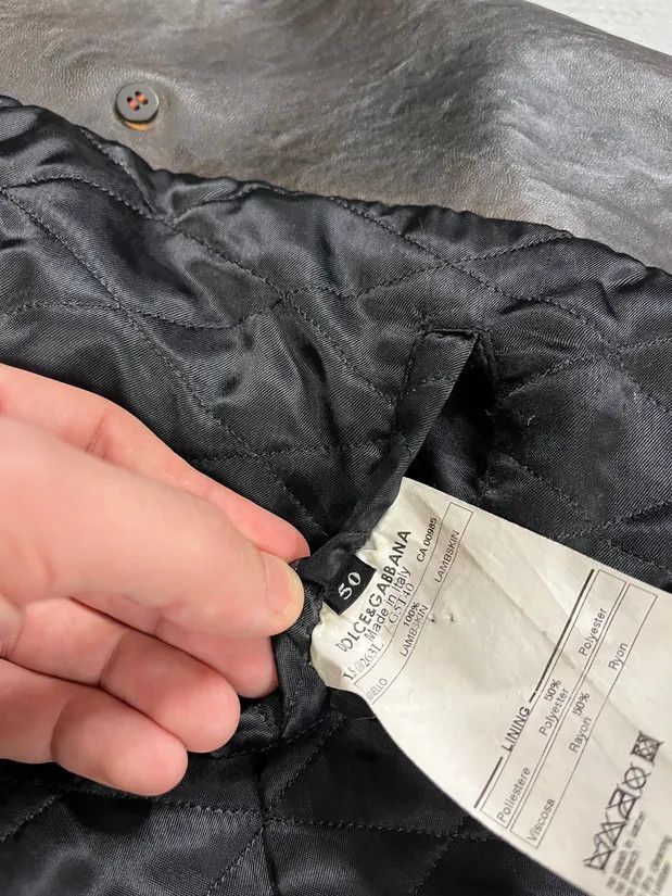 Dolce & Gabbana AW2001 Dolce & Gabbana Brown Eroded Leather Officer Buttoned Jacket Size US M / EU 48-50 / 2 - 11 Thumbnail