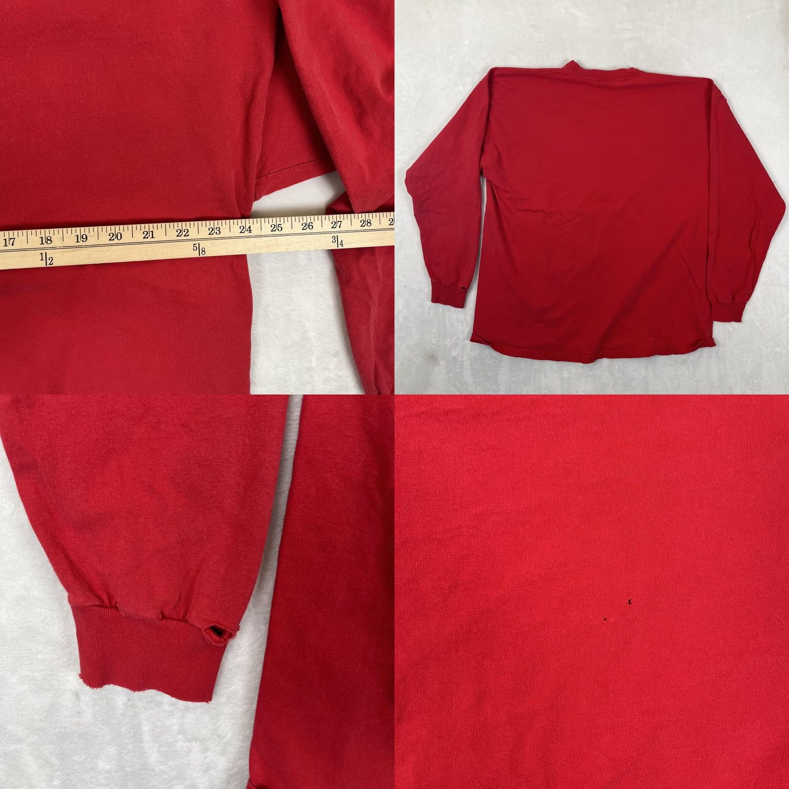 Vintage Vintage Santee Long Sleeve T-Shirt Mens Large Red Solid Made USA 90s Blank Size US L / EU 52-54 / 3 - 8 Thumbnail