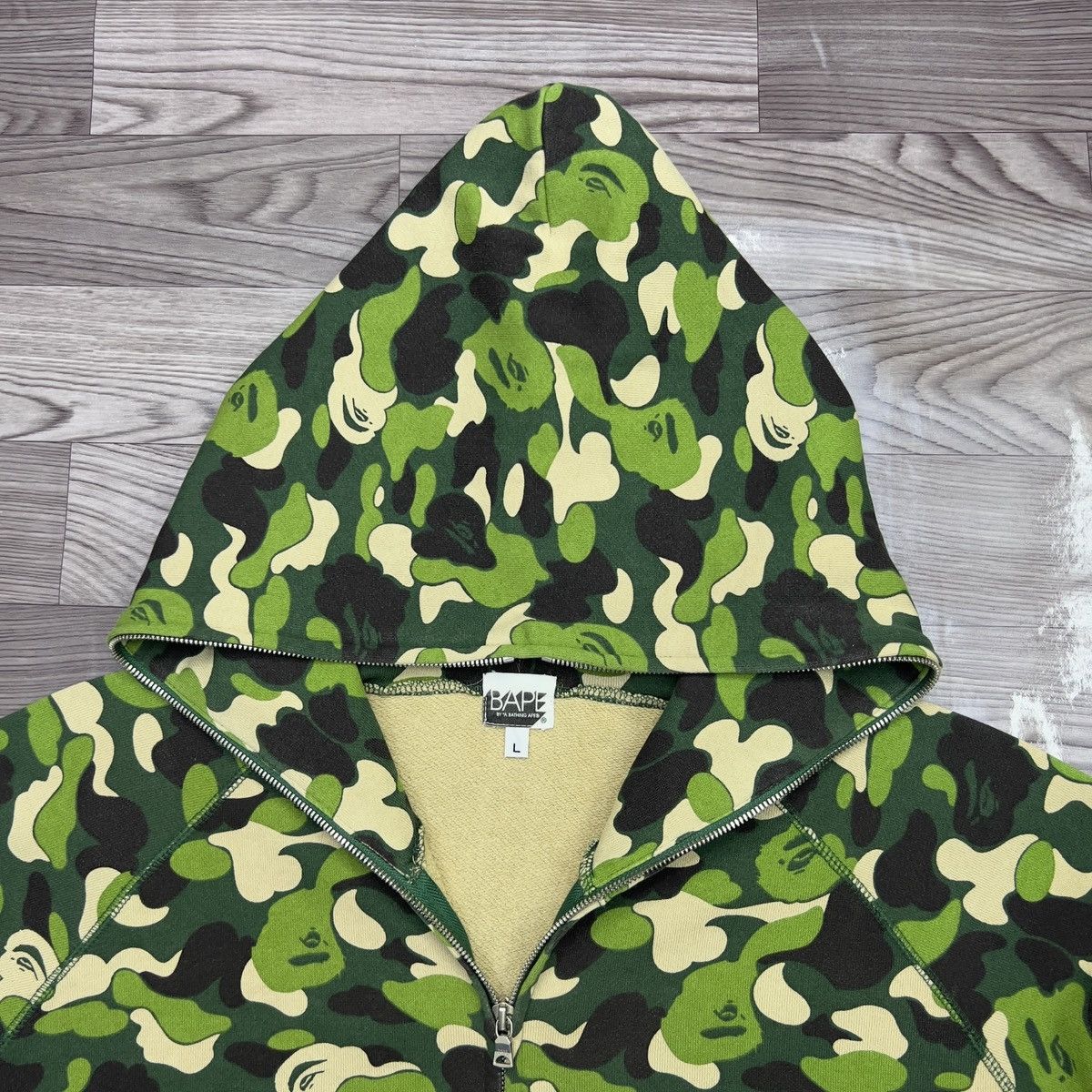 Bape Bape Camo Green Full Zip Up Hoodie Size US L / EU 52-54 / 3 - 7 Thumbnail