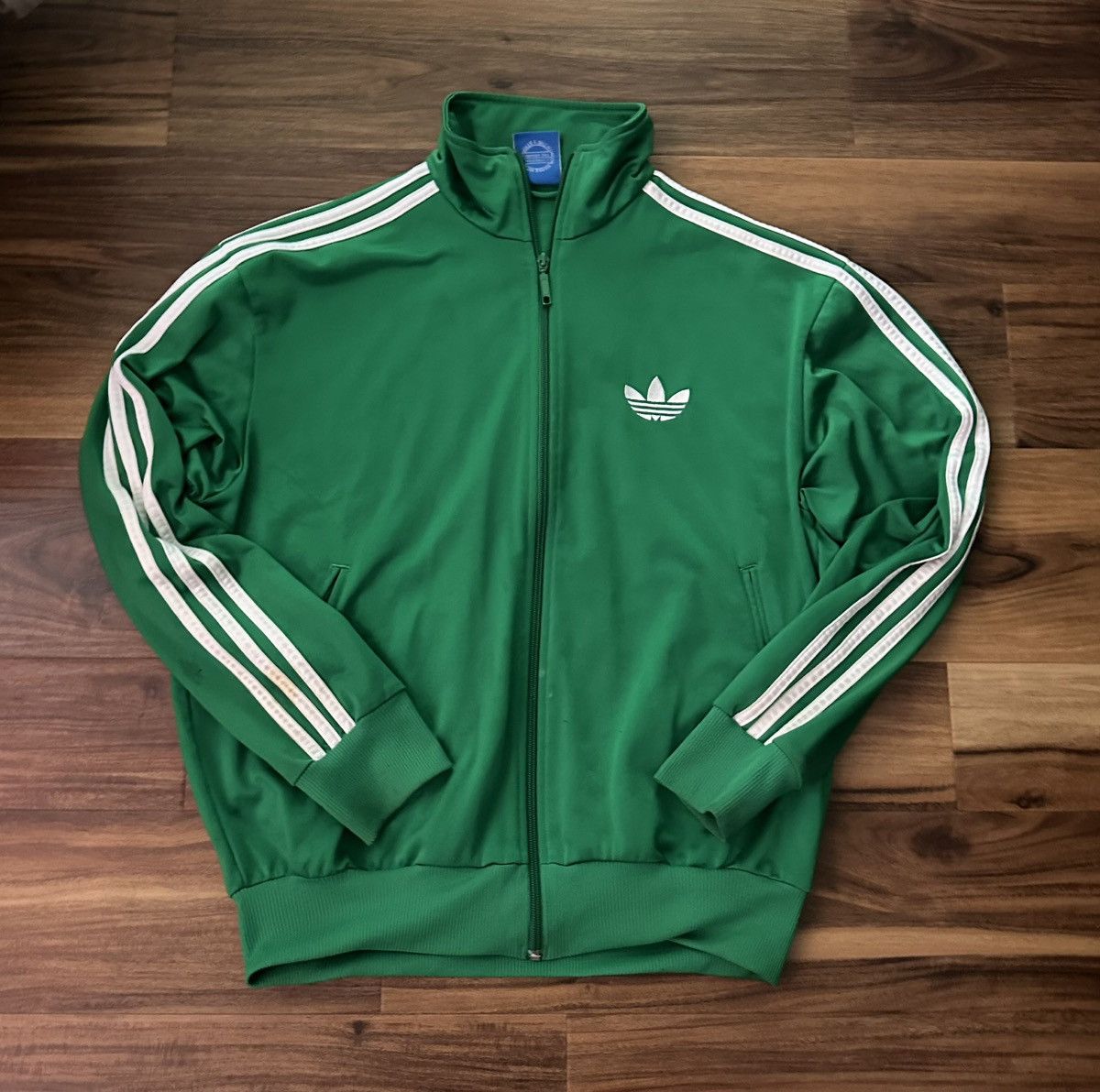 Adidas Vintage adidas green track jacket Size US M / EU 48-50 / 2 - 1 Thumbnail