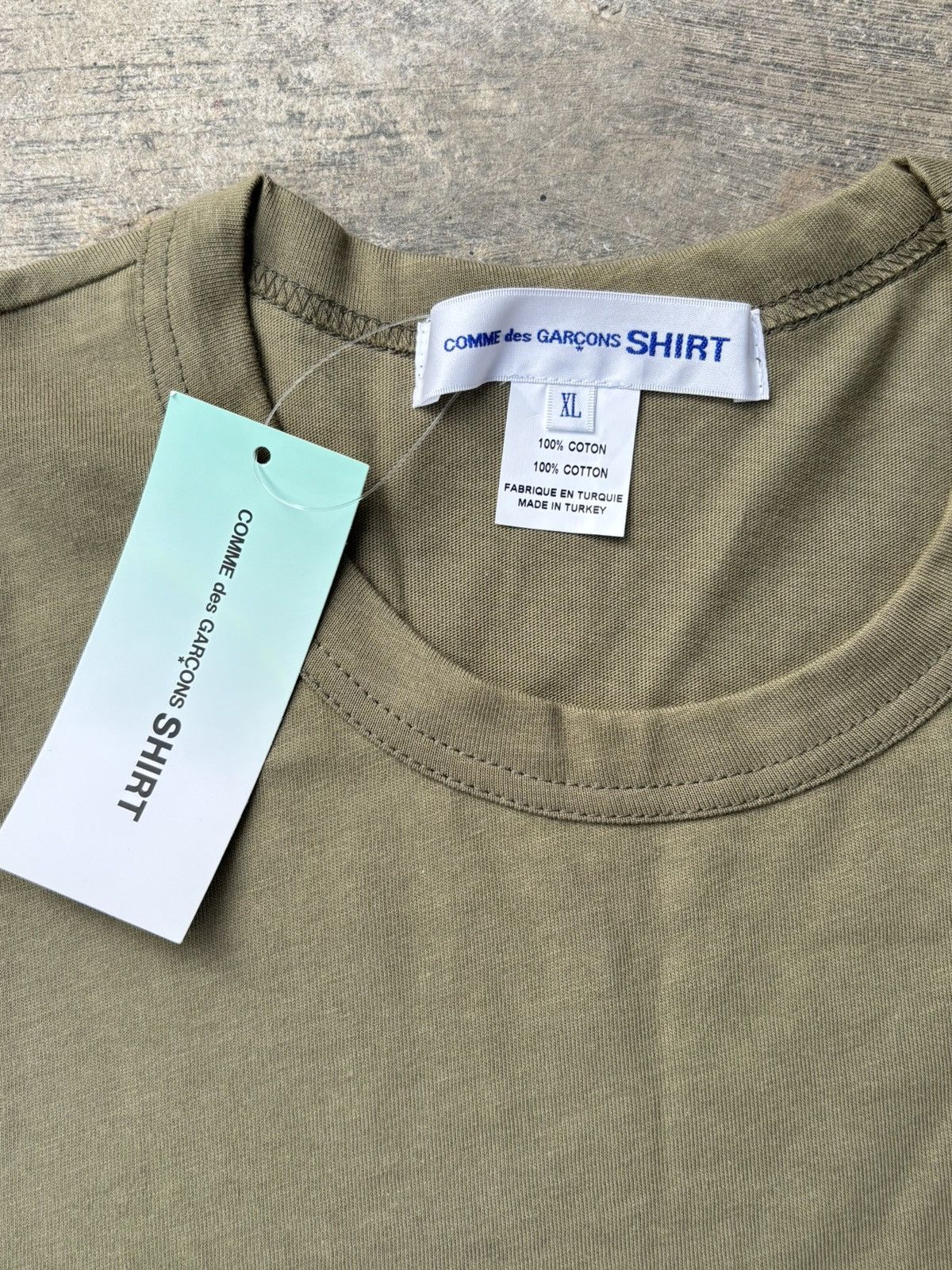 Comme des Garcons SHIRT Comme des Garçons Shirt Olive Green Oversized T-Shirt Size US XXL / EU 58 / 5 - 4 Thumbnail