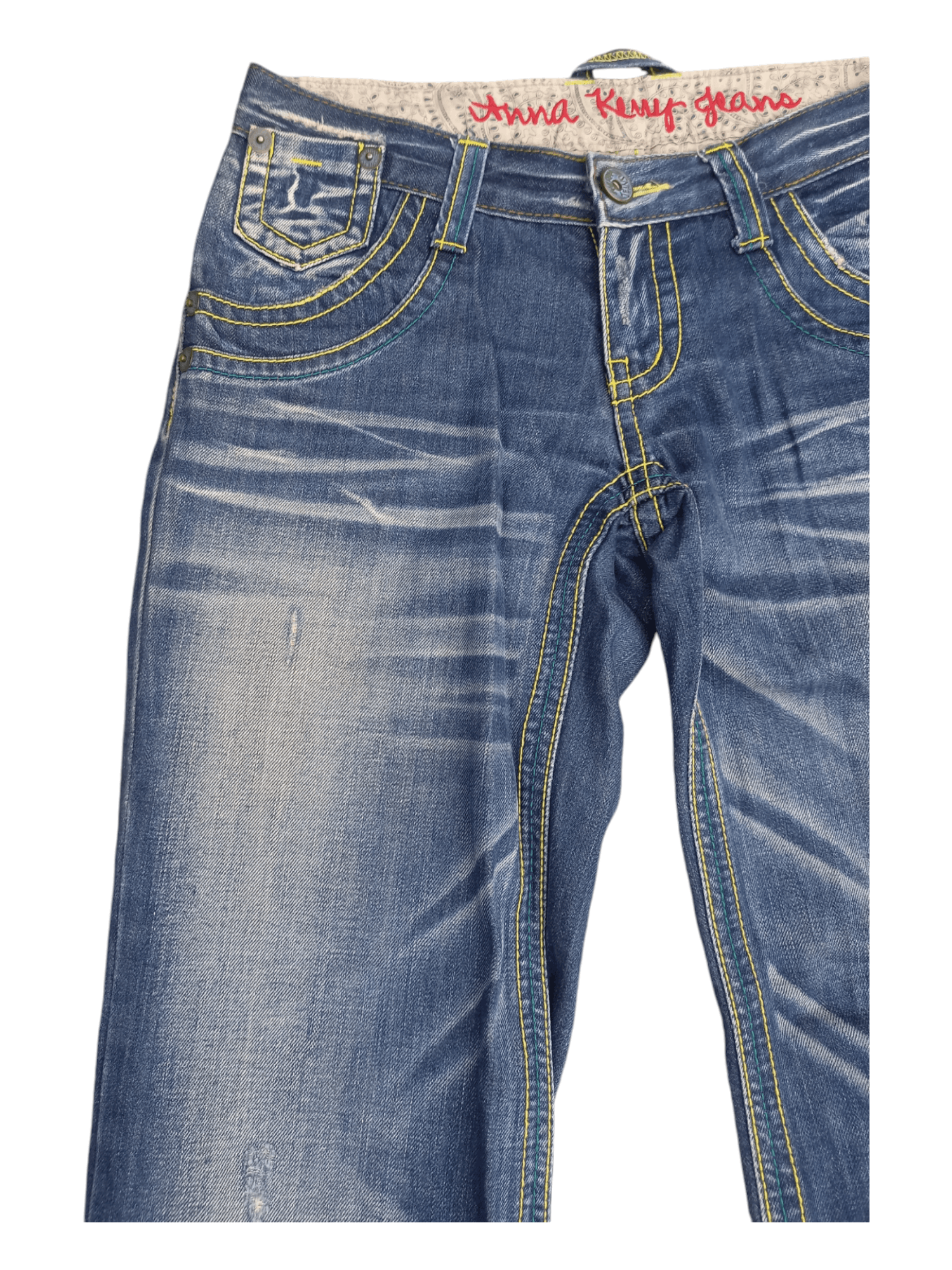 Japanese Brand Anna Kerry Low Rise Mud Max Super Flare Jeans Size US 27 - 4 Thumbnail