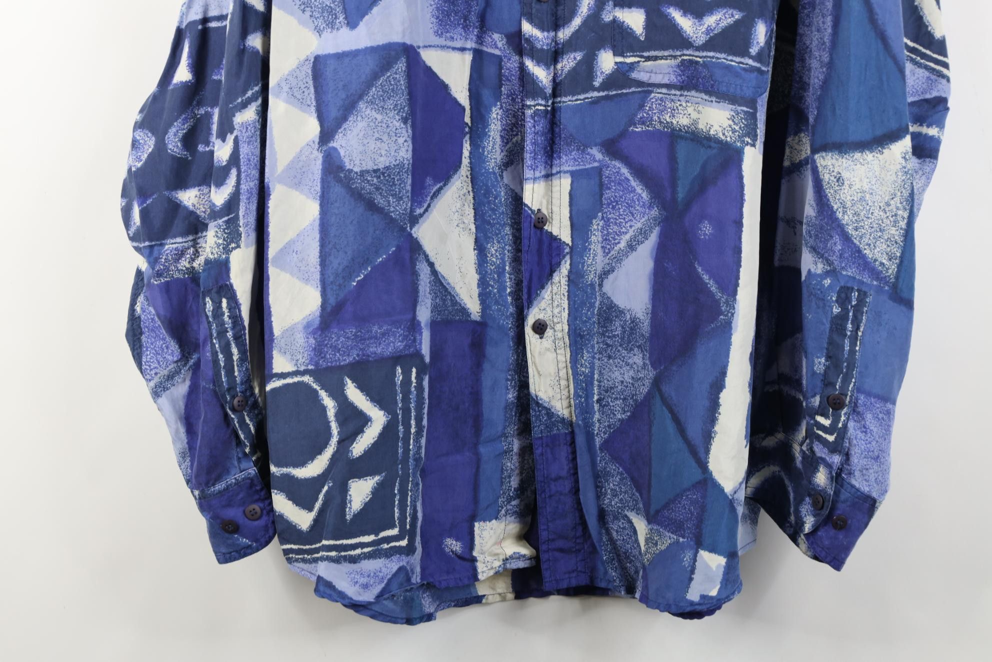 Vintage Vintage 90s Streetwear Silk Long Sleeve Collared Shirt Size US L / EU 52-54 / 3 - 3 Thumbnail
