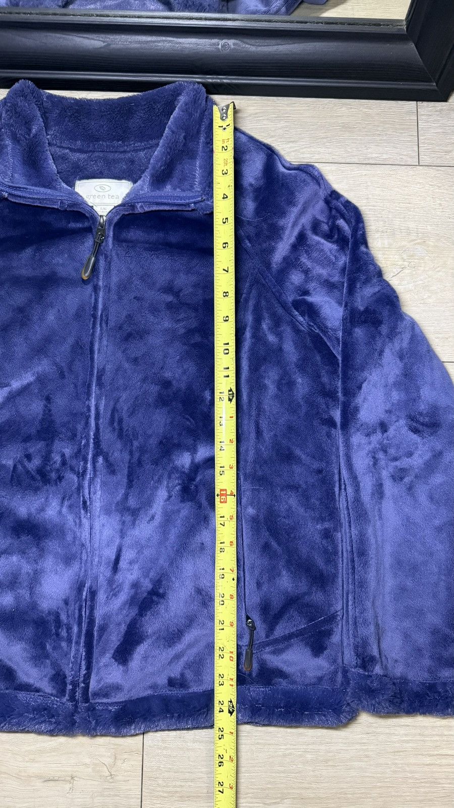Polo Ralph Lauren Y2K 2000s Women’s Blue Green Tea Fur Lined Zip Up Fleece Size L / US 10 / IT 46 - 4 Thumbnail