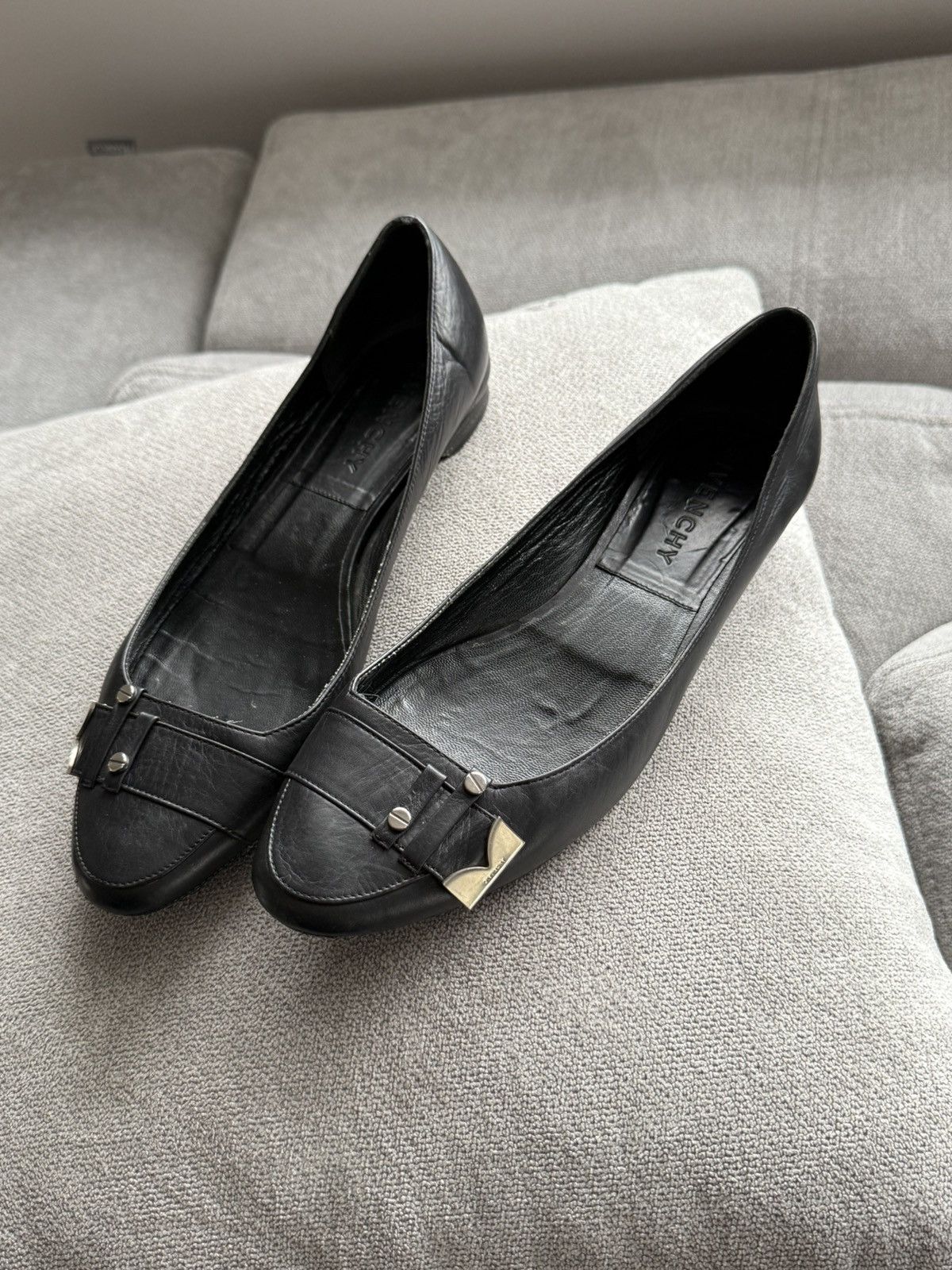 Givenchy Rare Givenchy Paris Black Leather Flat Ballet Shoes Sz 39,5 Size US 9.5 / IT 39.5 - 1 Thumbnail