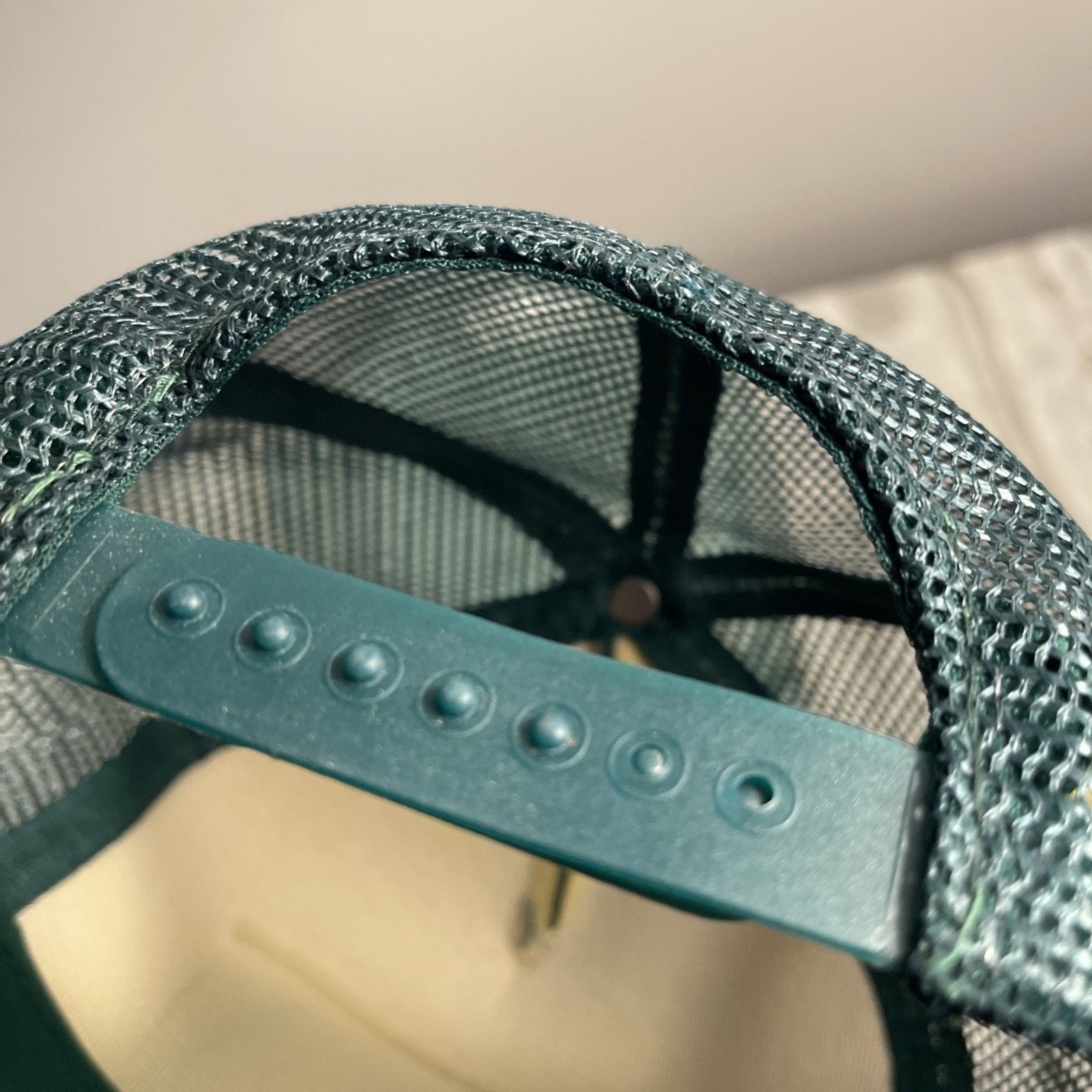 Vintage Vintage FASTLINE Farmers Cap Truckers Adjustable Green Hat Size ONE SIZE - 7 Thumbnail