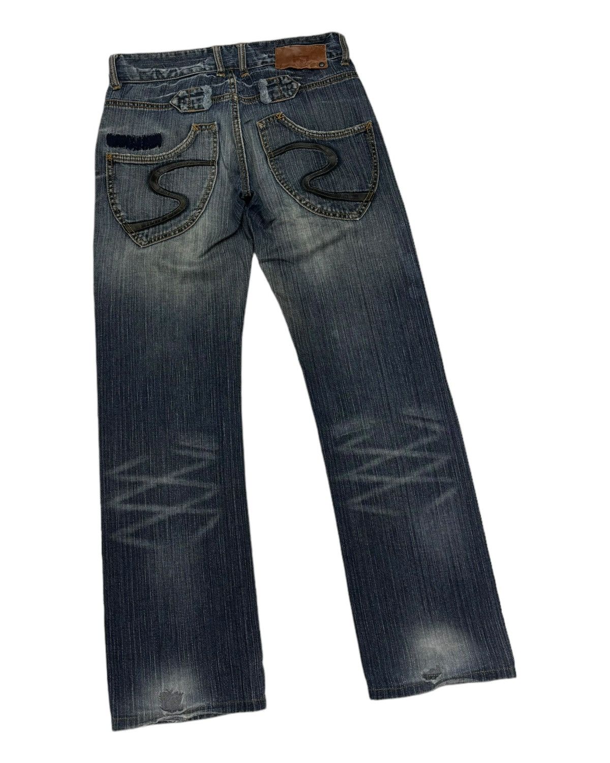 20471120 × Beauty Beast × Japanese Brand 291295=HOMME JAPANESE DISTRESSED DENIM JEANS RARE Size US 28 / EU 44 - 6 Thumbnail