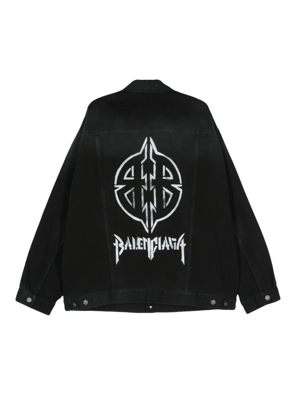 Balenciaga o1w1db11125 Metal BB Stencil Oversized Jacket in Black Size US S / EU 44-46 / 1 - 1 Thumbnail