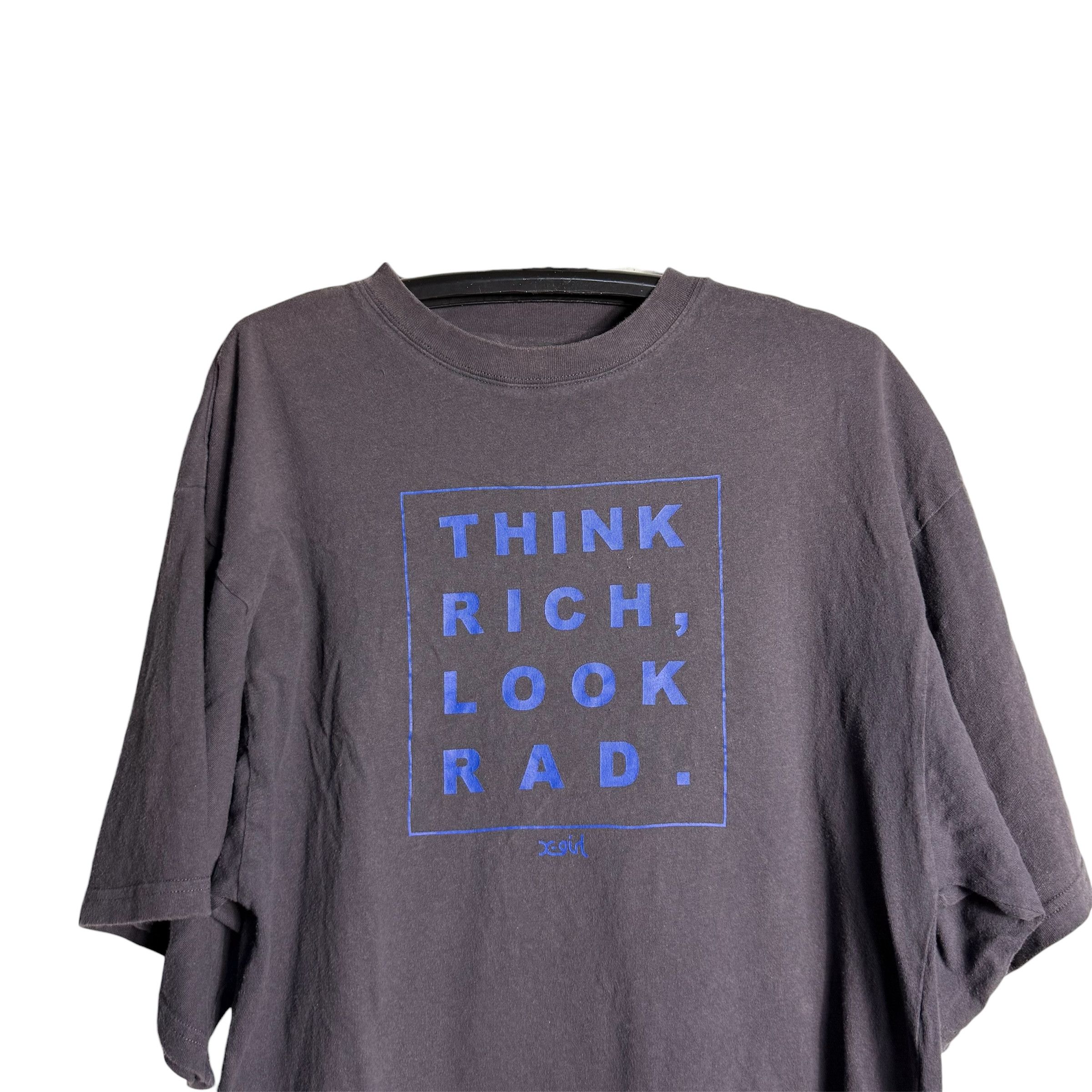 Japanese Brand 🔥RARE🔥 X-Girl POEM Think Rich, Look Bad Oversized T-shirt Size US L / EU 52-54 / 3 - 2 Thumbnail