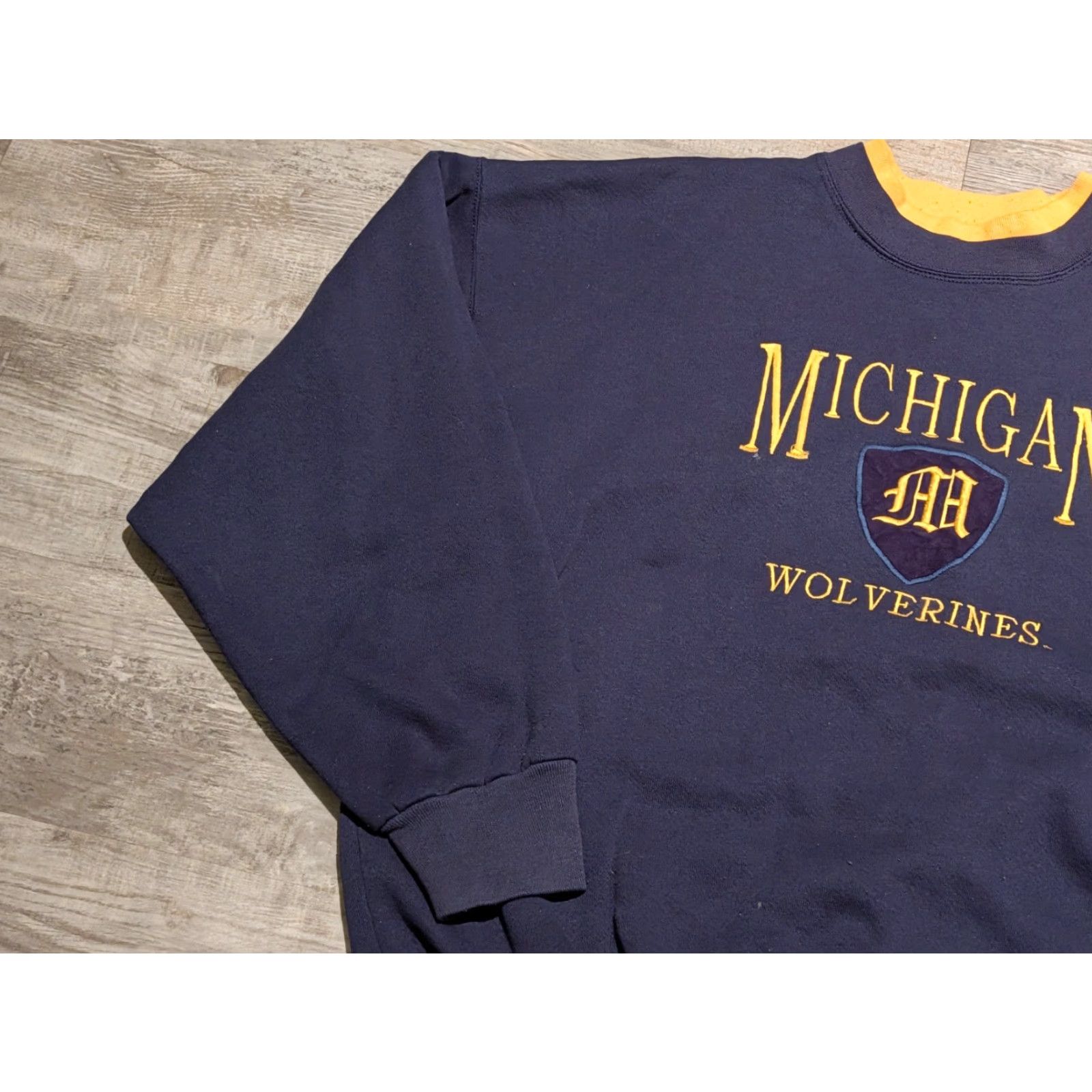 Doublet VINTAGE Dodger Michigan Wolverines Sweatshirt Crewneck Large Blue Embroidered 90s College USA Made Men Size US L / EU 52-54 / 3 - 6 Thumbnail