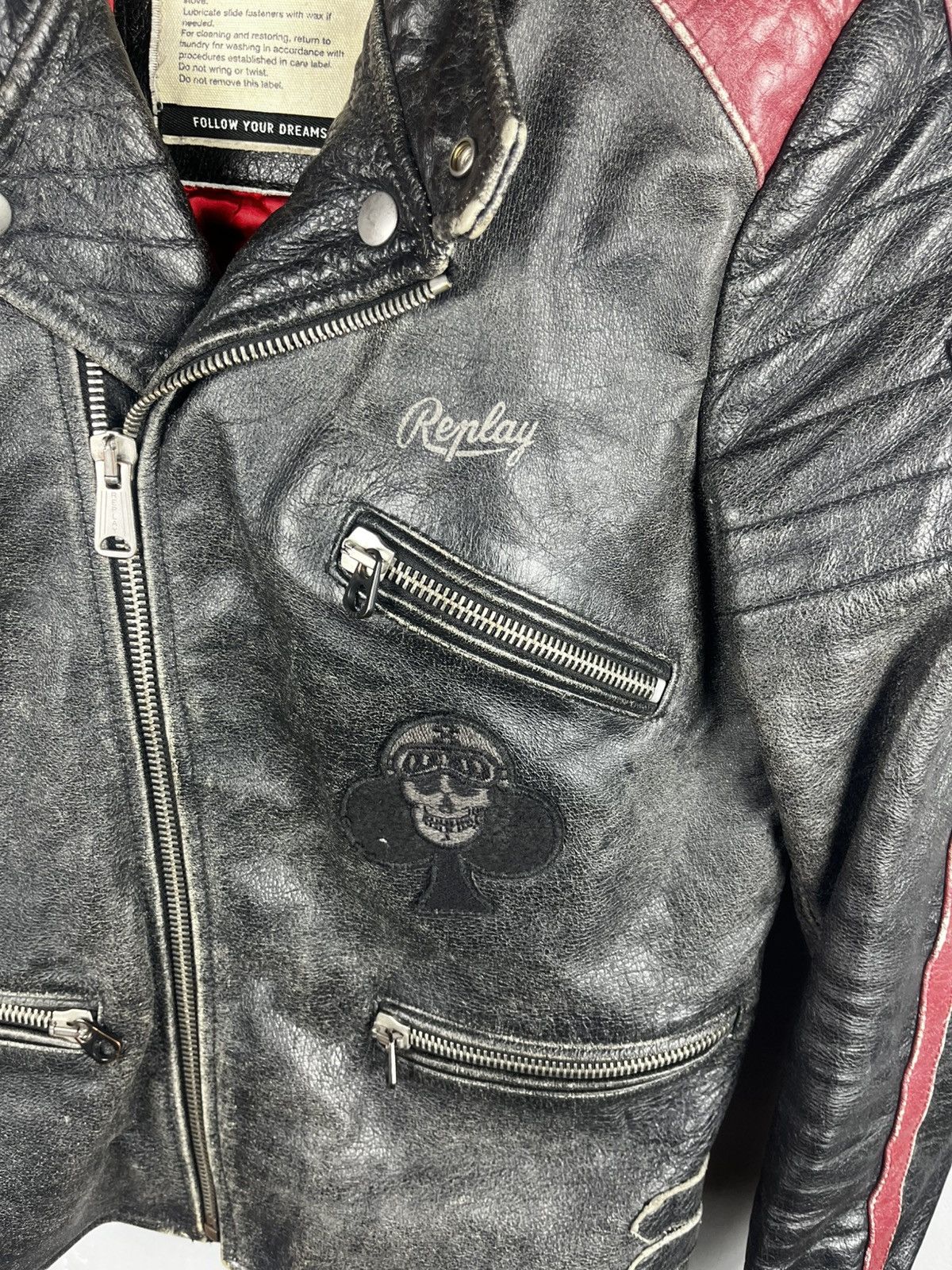 Replay Replay racing leather jacket size L y2k Size US L / EU 52-54 / 3 - 5 Thumbnail