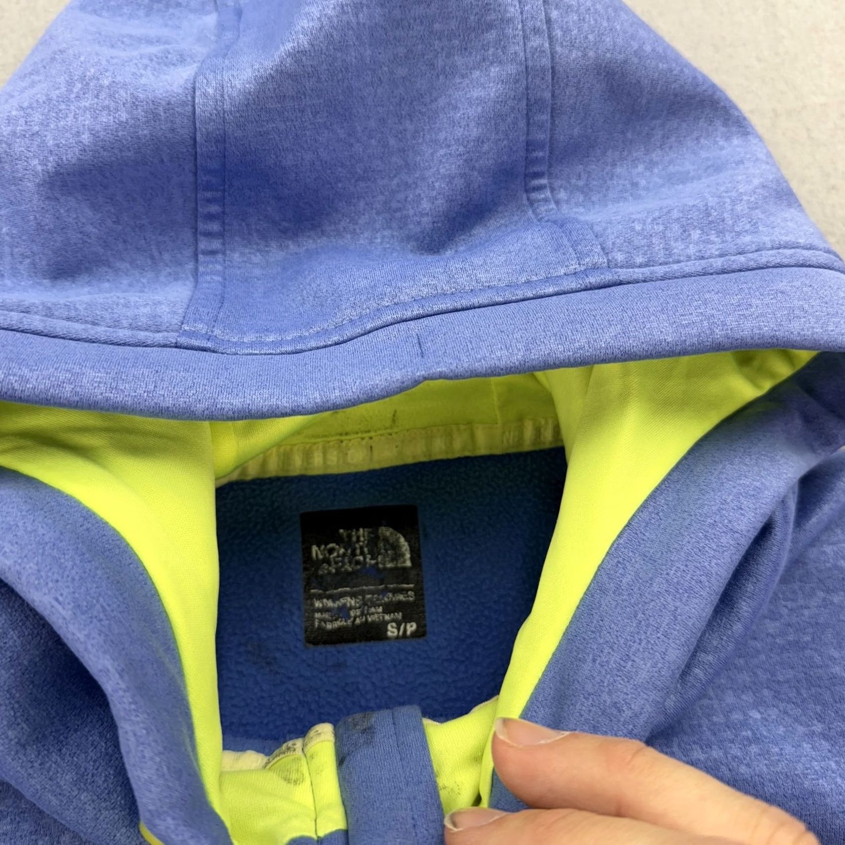 The North Face The North Face Hoodie Womens Small Purple Full Zip Jacket Neon Yellow Hood Athletic Shirt Size S / US 4 / IT 40 - 3 Thumbnail