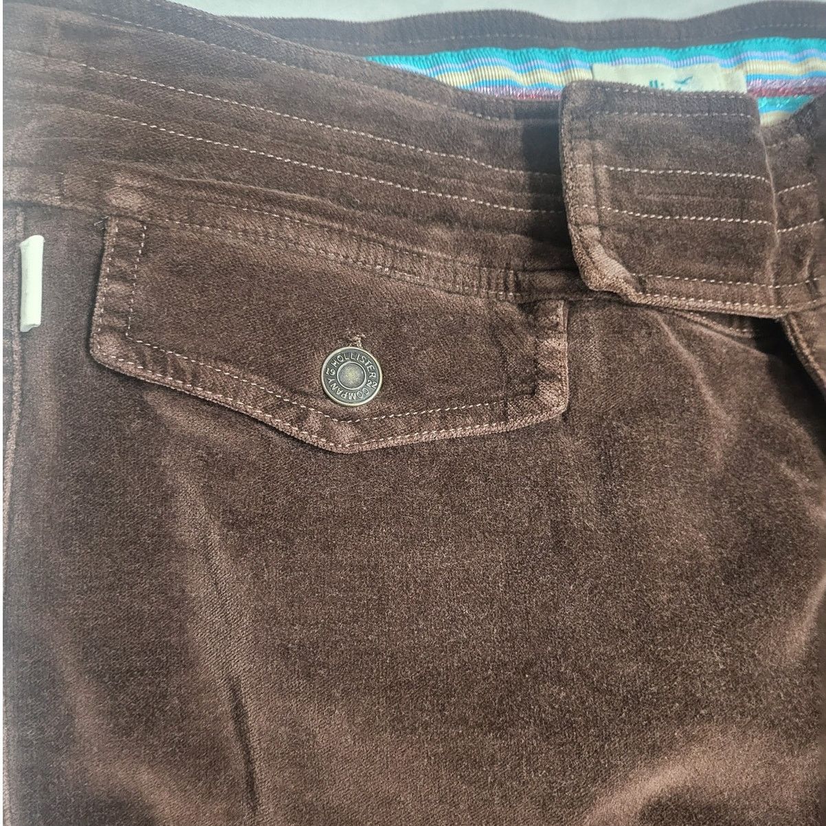 Hollister Y2K Hollister Dark Brown Velour Stretch Flare Pants - Jr. 9 Size 32" / US 10 / IT 46 - 4 Thumbnail
