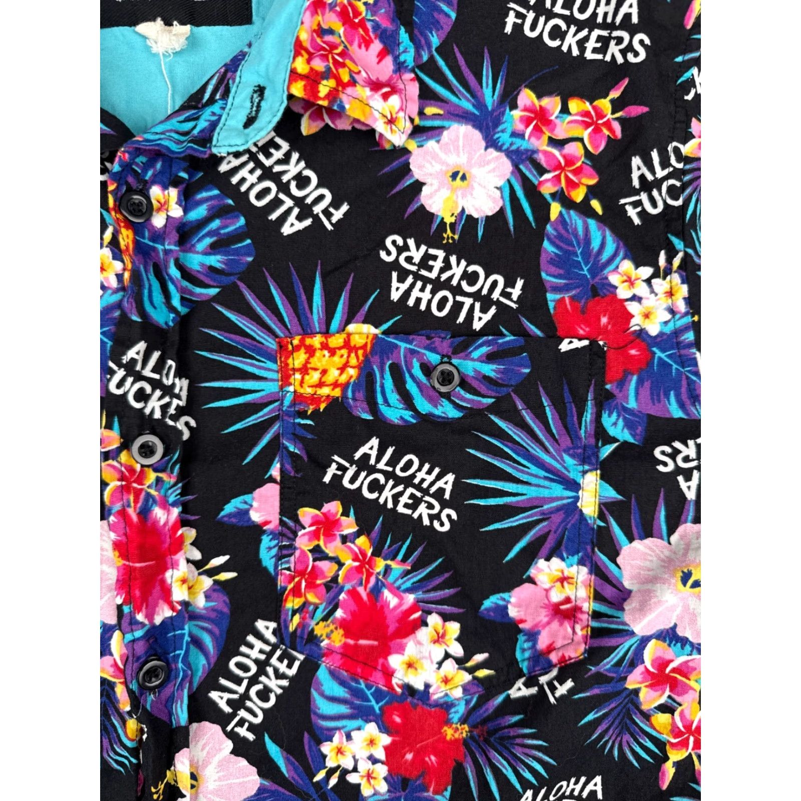 Vintage VINTAGE Spencer's Shirt Men S Black Pineapple AOP 100% Cotton Aloha F*ckers 90s Beach/Party Mens Size US S / EU 44-46 / 1 - 6 Thumbnail