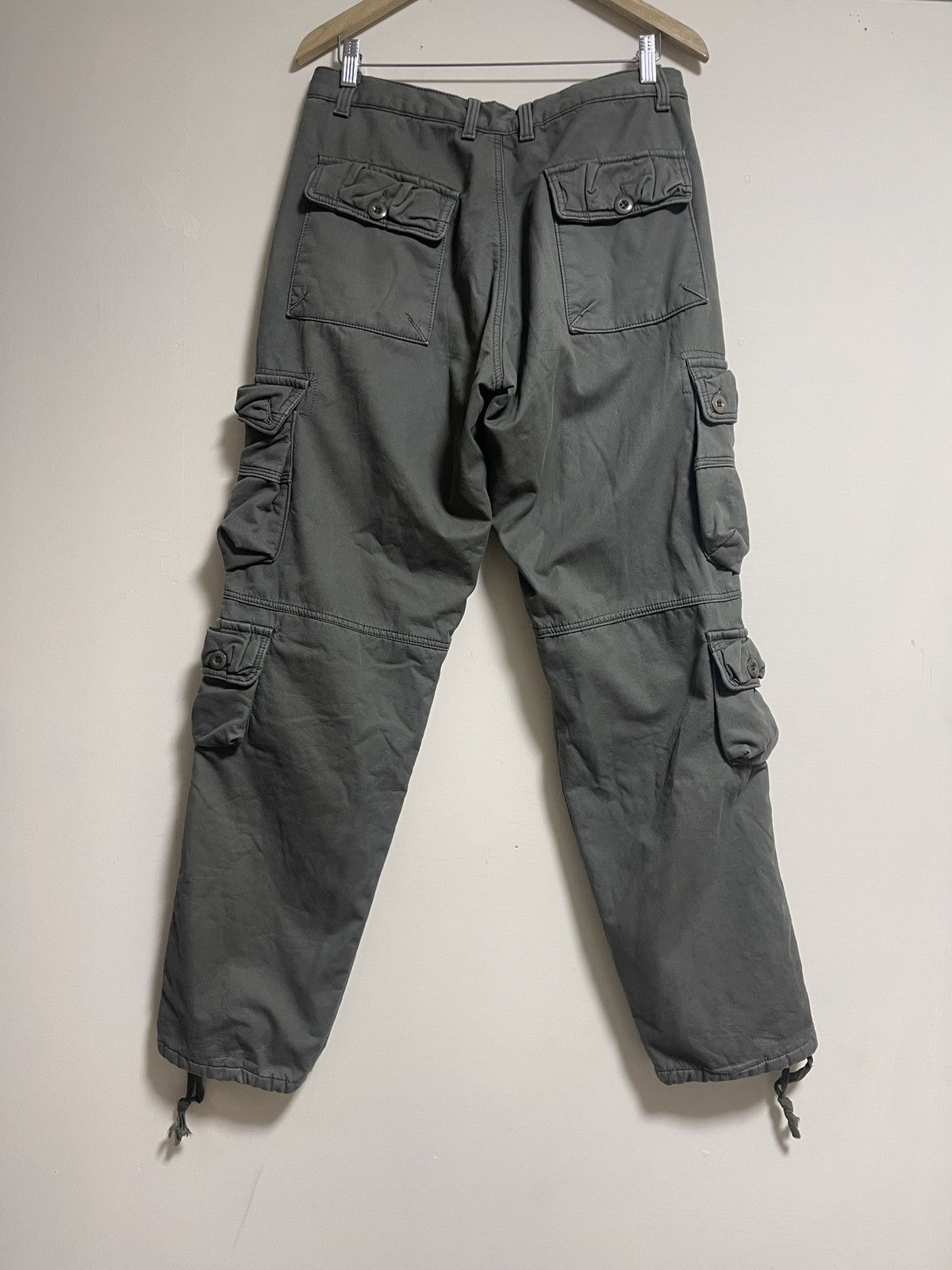 Japanese Brand Green olive Multipoket Cargo pants Y2k Baggy Size US 32 / EU 48 - 6 Thumbnail