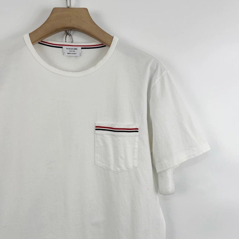 Thom Browne Thom Browne White pocketed striped short sleeves Size US M / EU 48-50 / 2 - 4 Thumbnail
