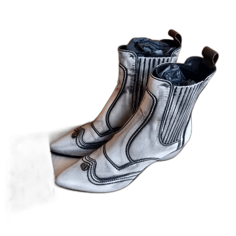 Louis Vuitton Silver Chelsea Boots Size 37-2506