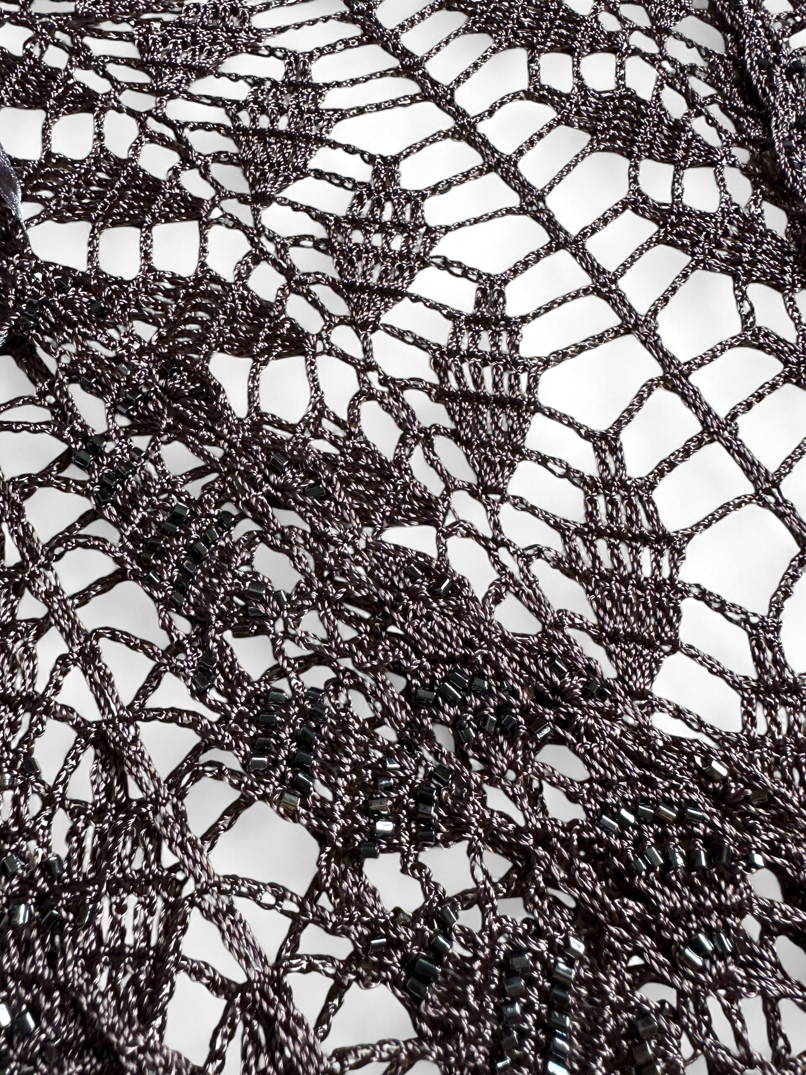 Vintage Vintage Crochet Beaded Top Shirt Blouse Cardigan Size M / US 6-8 / IT 42-44 - 2 Thumbnail