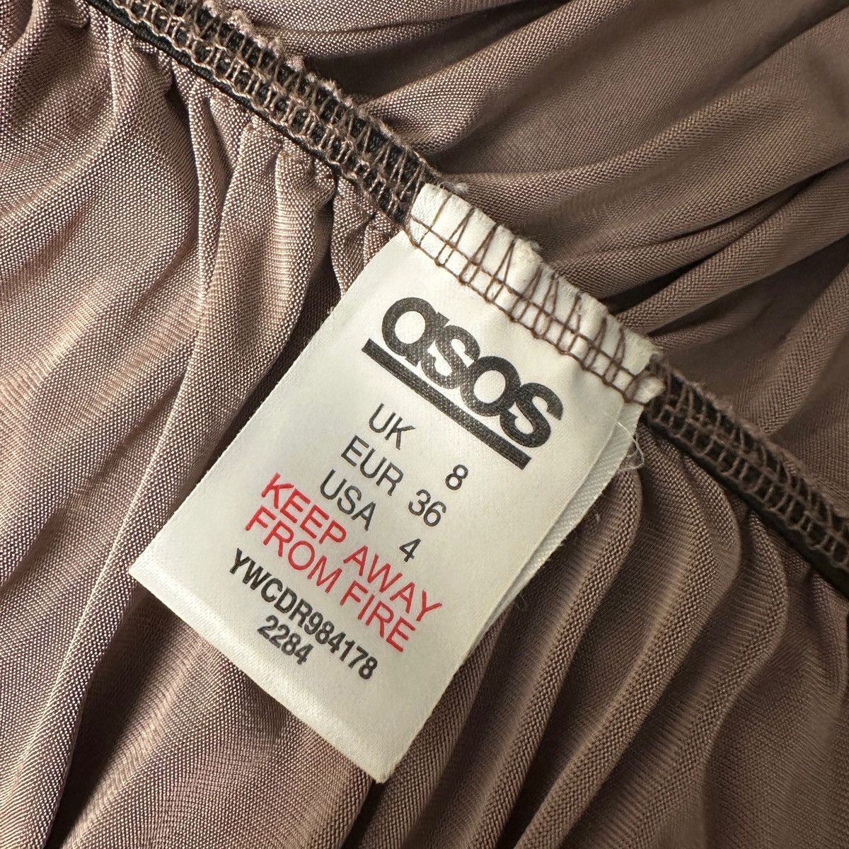 Asos ASOS Nude Draped Cocktail Dress - Gathered Bodycon Design Size S / US 4 / IT 40 - 5 Thumbnail