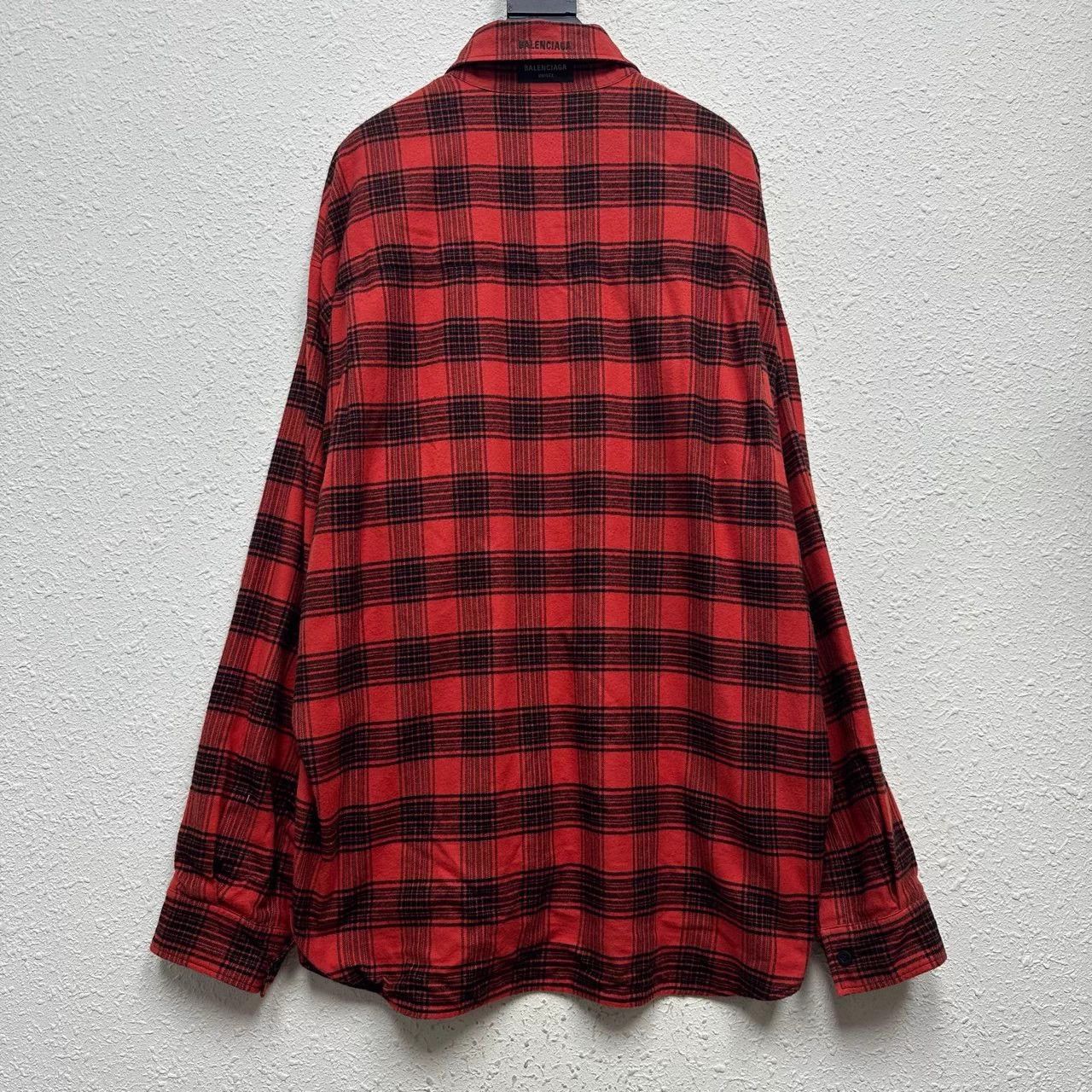 Balenciaga Balenciaga 23SS Red Flannel Check Double Overshirt XS Size US XS / EU 42 / 0 - 3 Thumbnail