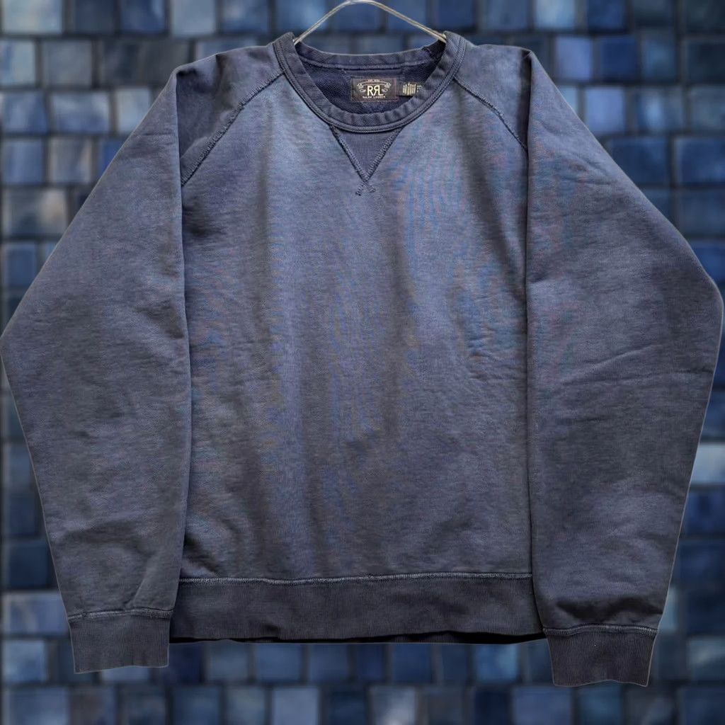Ralph Lauren RRL RALPH LAUREN SWEATSHIRT SIZE 2XL NAVY GARMENT-DYED FRENCH TERRY USED MEN Size US XXL / EU 58 / 5 - 1 Thumbnail