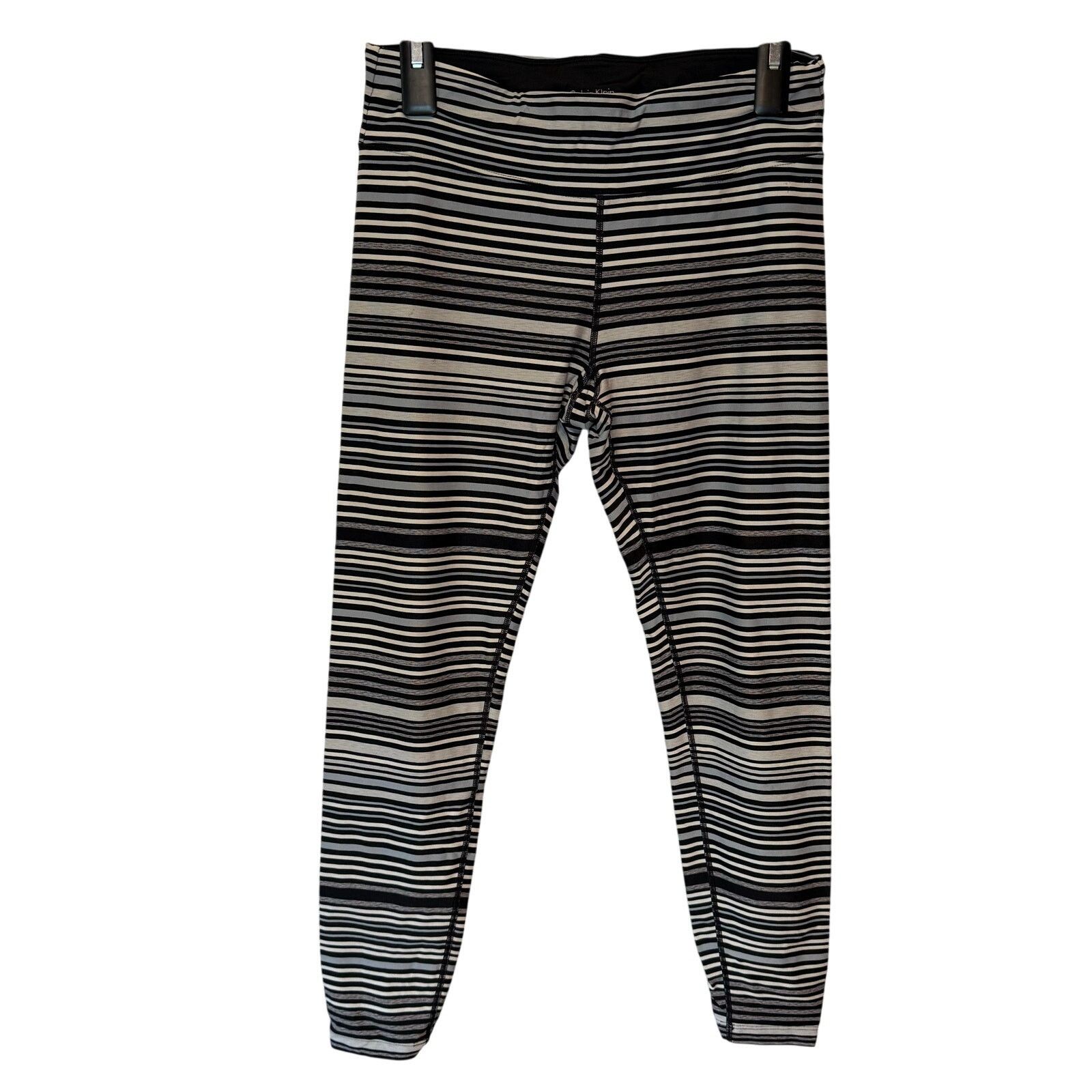 Calvin Klein Calvin Klein Striped Leggings M Womens Athletic Ankle Ruched Size 30" / US 8 / IT 44 - 1 Thumbnail